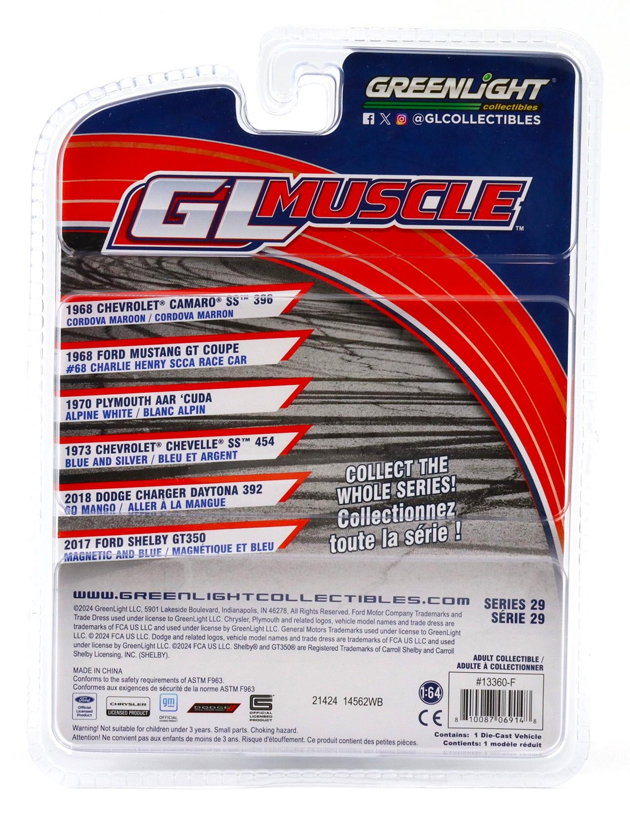 1:64 Greenlight GL Muscle 2017 Ford Shelby GT350 Magnetic metallic