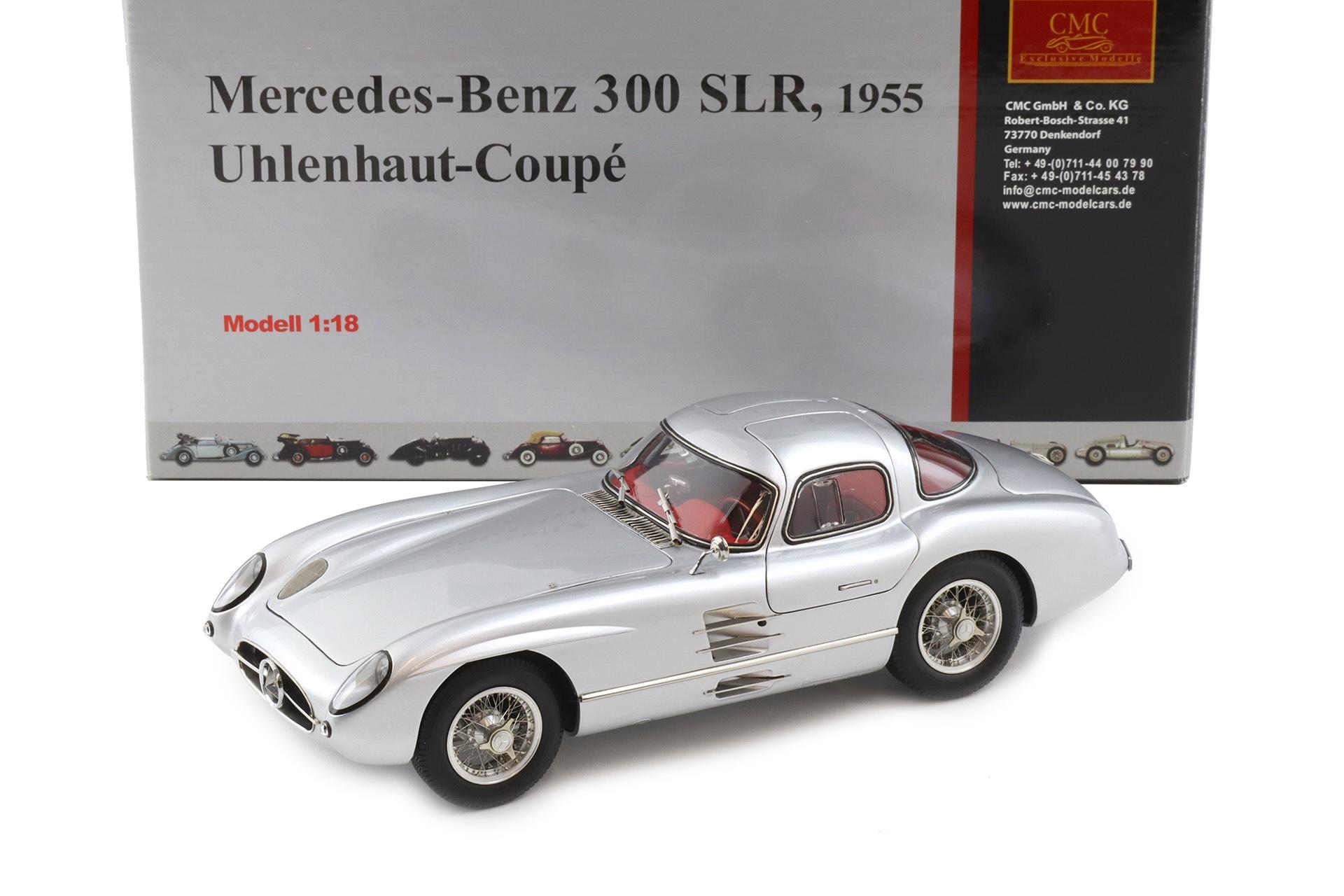 1:18 CMC Mercedes 300 SLR Uhlenhaut Coupe 1955 silver First Edition M-076