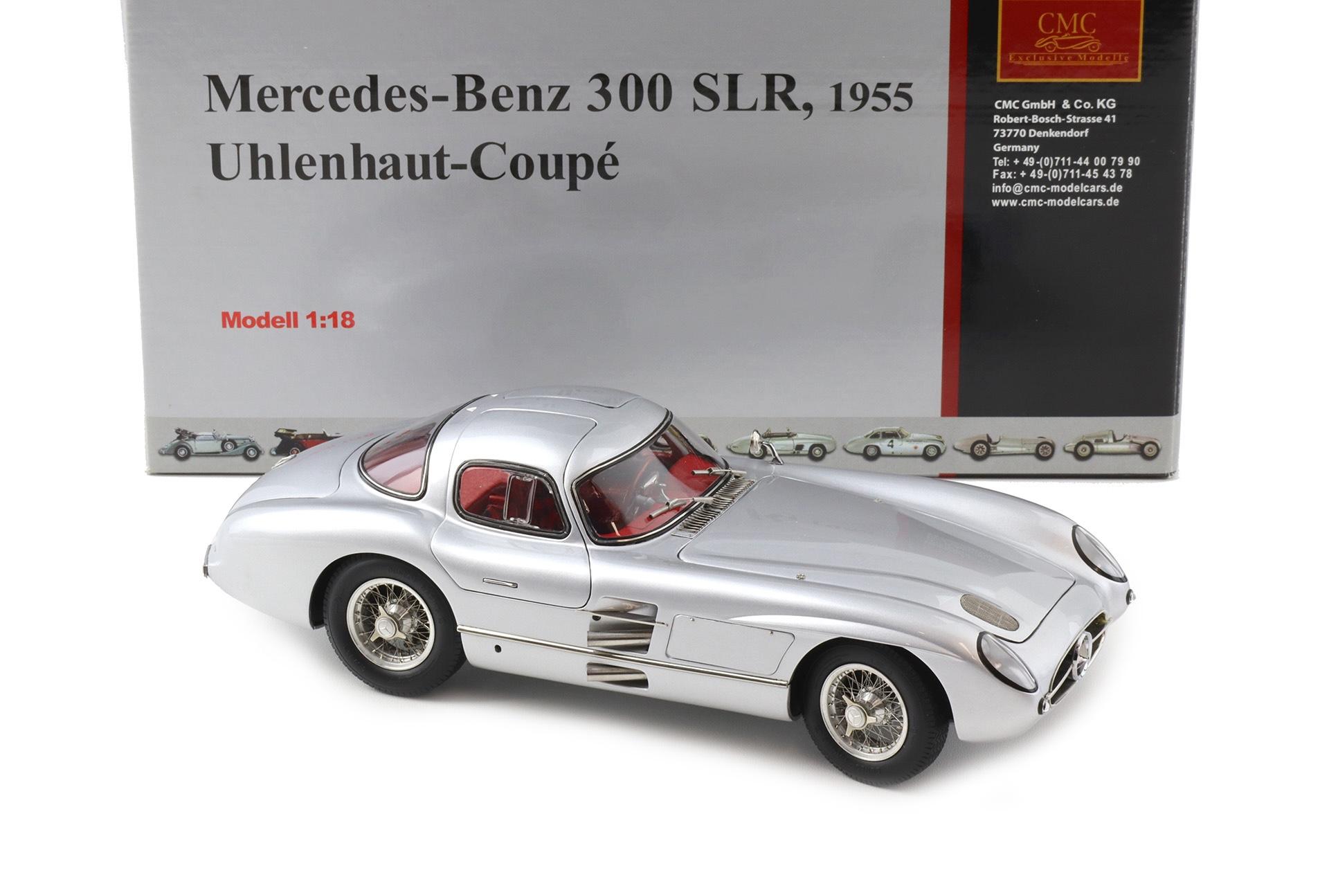 1:18 CMC Mercedes 300 SLR Uhlenhaut Coupe 1955 silver First Edition M-076