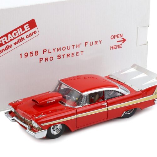 1:24 Danbury Mint 1958 Plymouth Fury Pro Street red with box