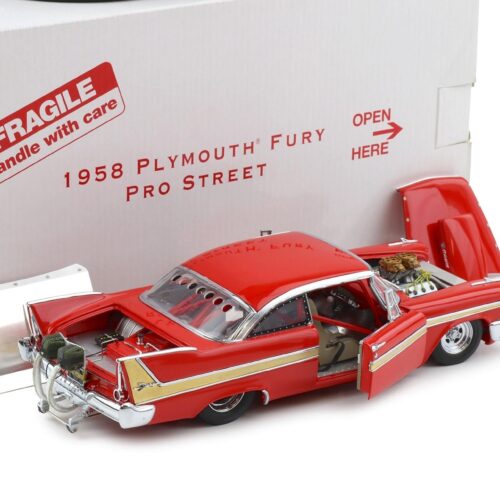 1:24 Danbury Mint 1958 Plymouth Fury Pro Street red with box