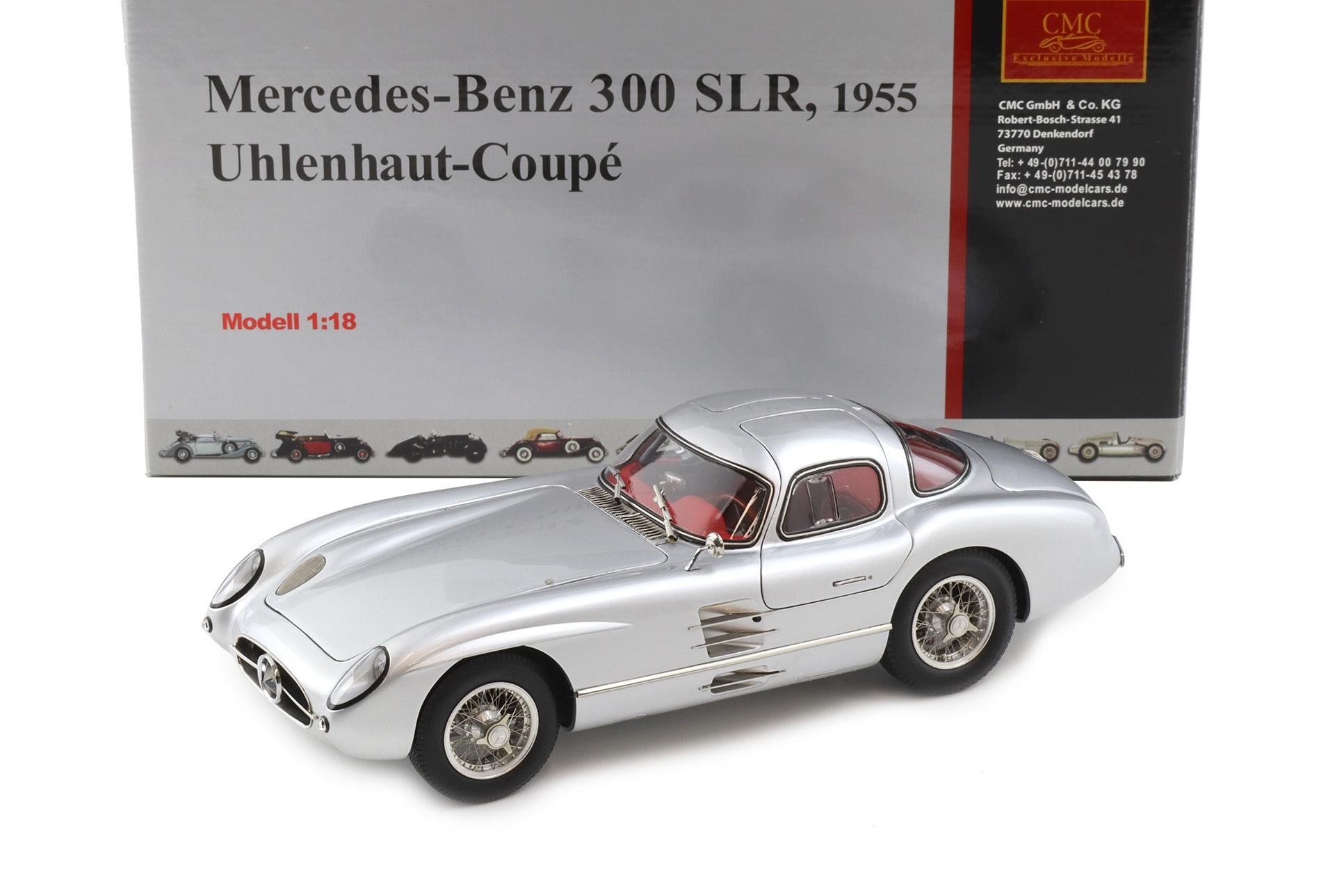 1:18 CMC Mercedes 300 SLR Uhlenhaut Coupe 1955 silver First Edition M-076