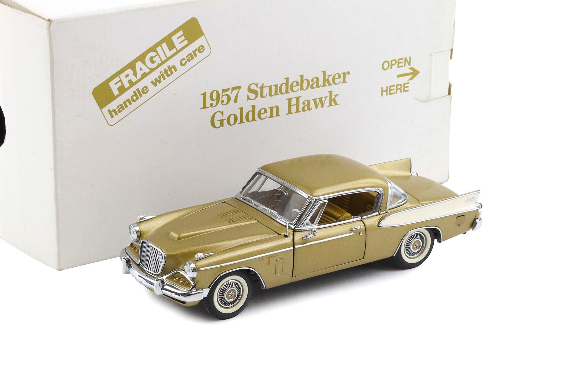 1:24 Danbury Mint 1957 Studebaker Golden Hawk Tiara gold/ white with box
