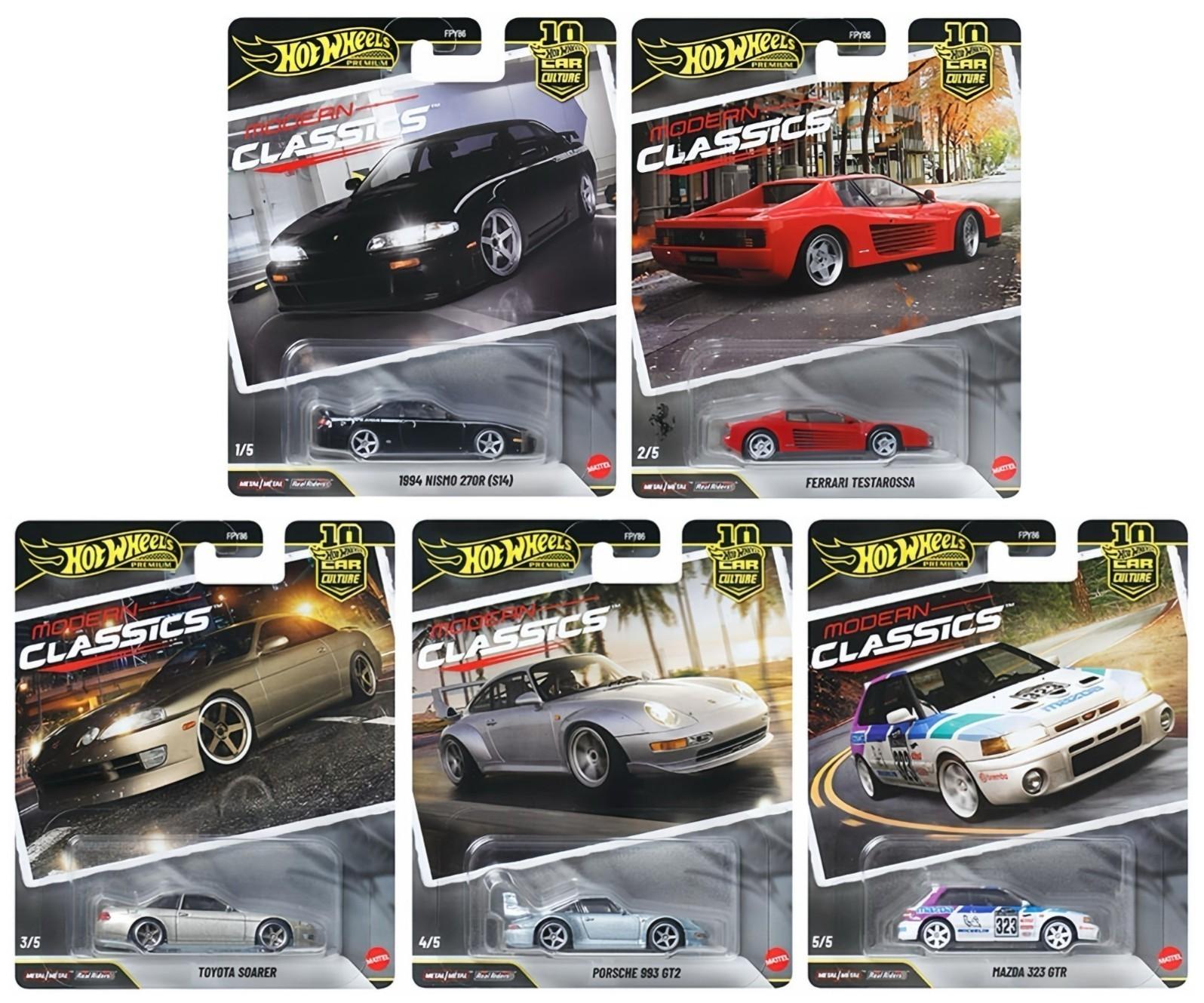 1:64 Hot Wheels Premium 2026 Modern Classics SET 5 pcs. 976S Ferrari, Porsche
