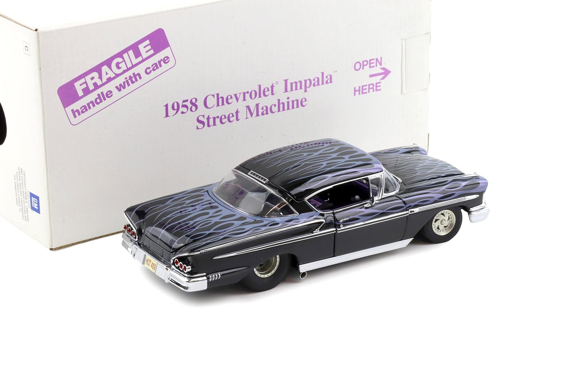 1:24 Danbury Mint 1958 Chevrolet Impala Coupe Street Machine black/ flames