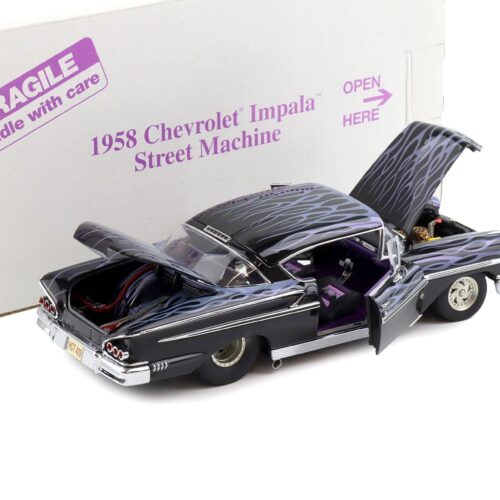 1:24 Danbury Mint 1958 Chevrolet Impala Coupe Street Machine black/ flames