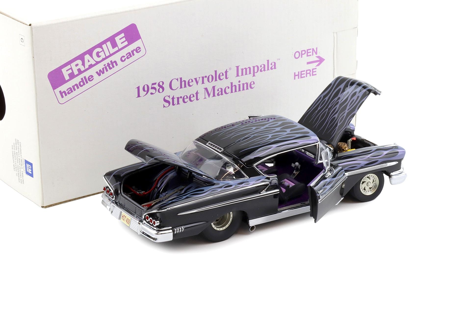 1:24 Danbury Mint 1958 Chevrolet Impala Coupe Street Machine black/ flames