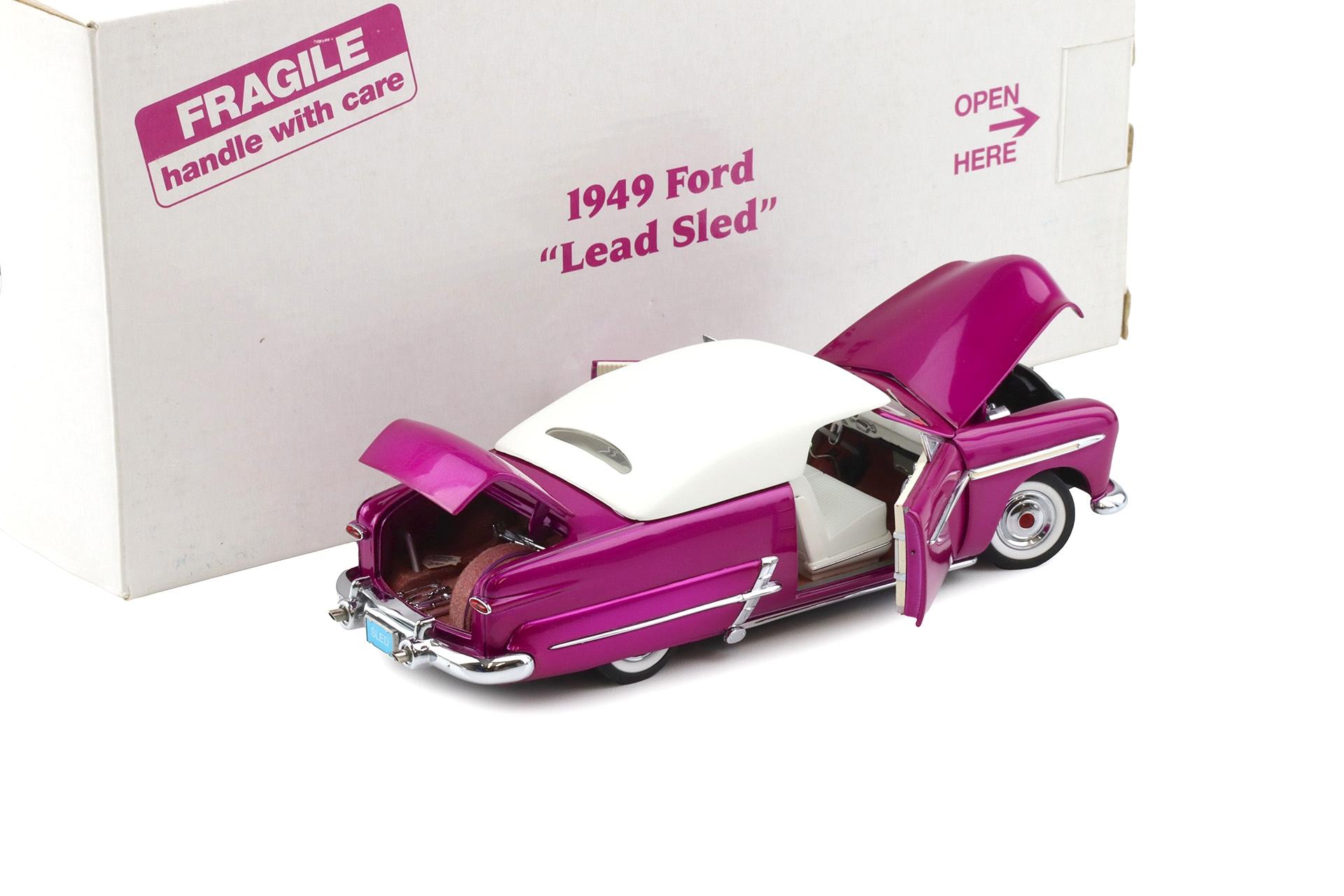 1:24 Danbury Mint 1949 Ford Custom Lead Sled Convertible Magenta purple