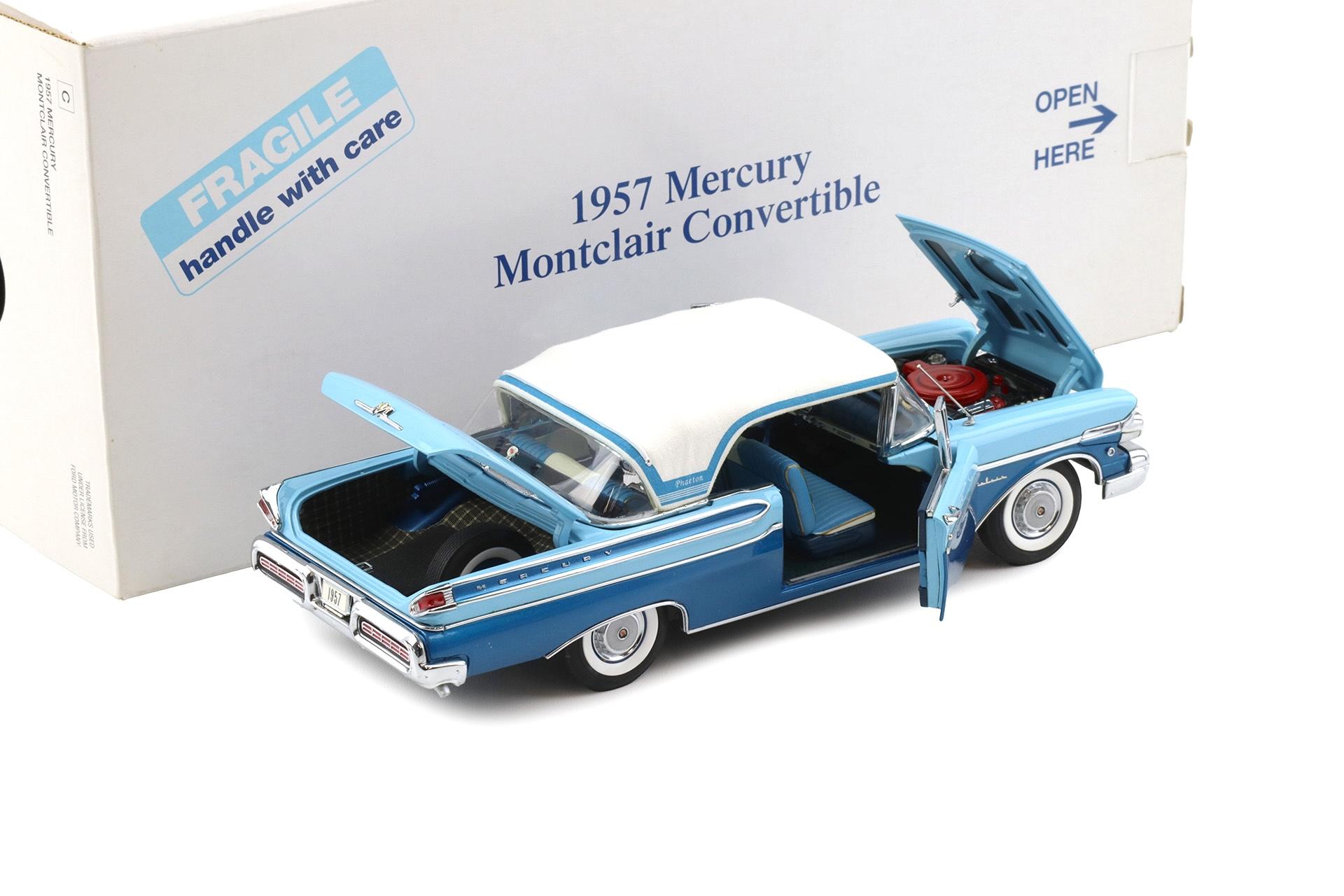 1:24 Danbury Mint 1957 Mercury Montclair Convertible pacific blue/ blue