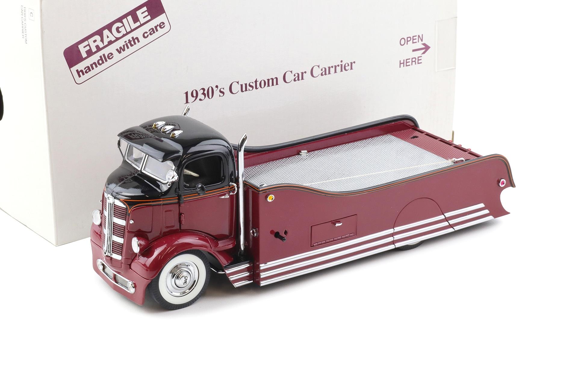 1:24 Danbury Mint 1938 GMC Cab over engine Custom Car Carrier dark red