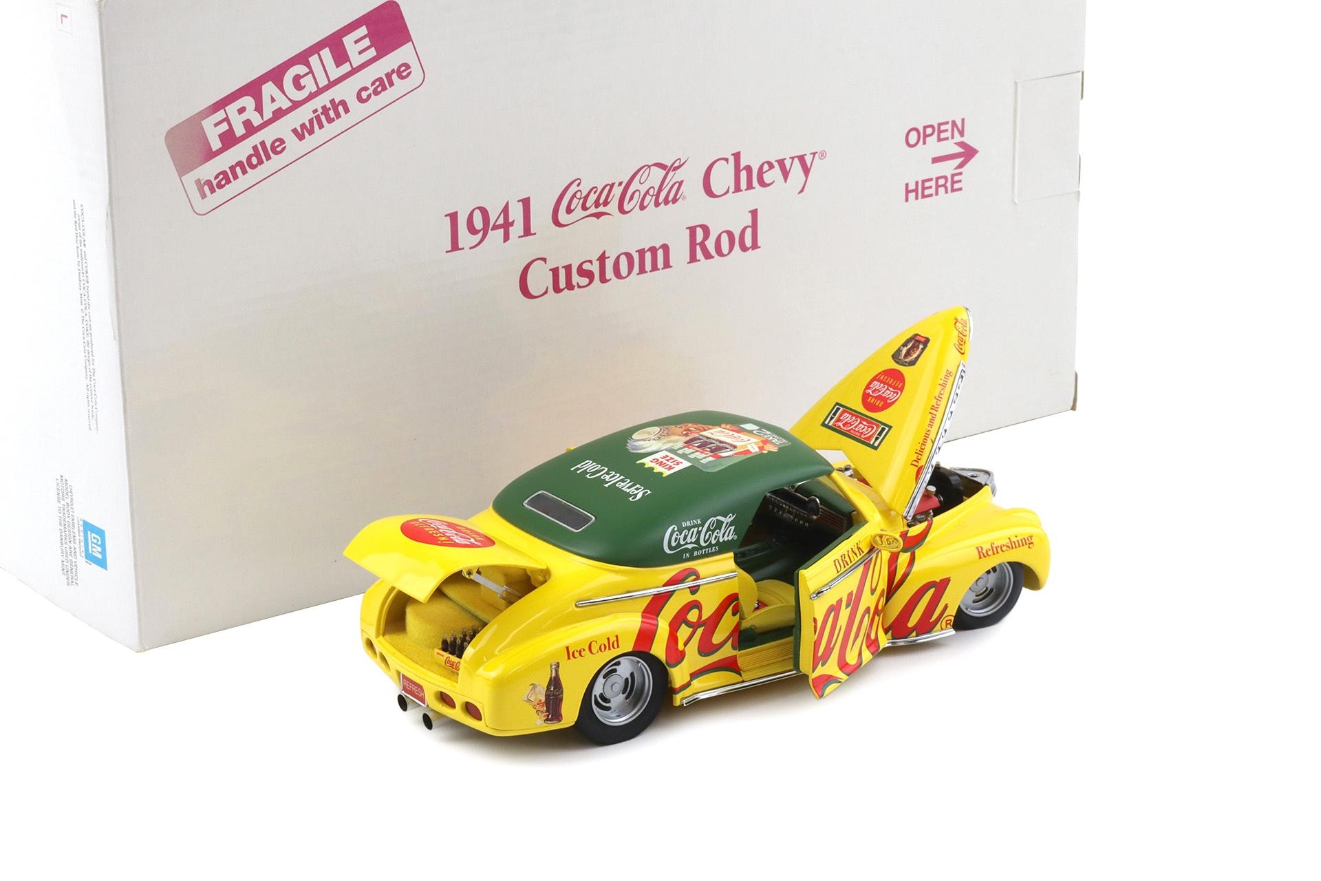 1:24 Danbury Mint 1941 Chevrolet Custom Rod Convertible Coca Cola yellow/ green