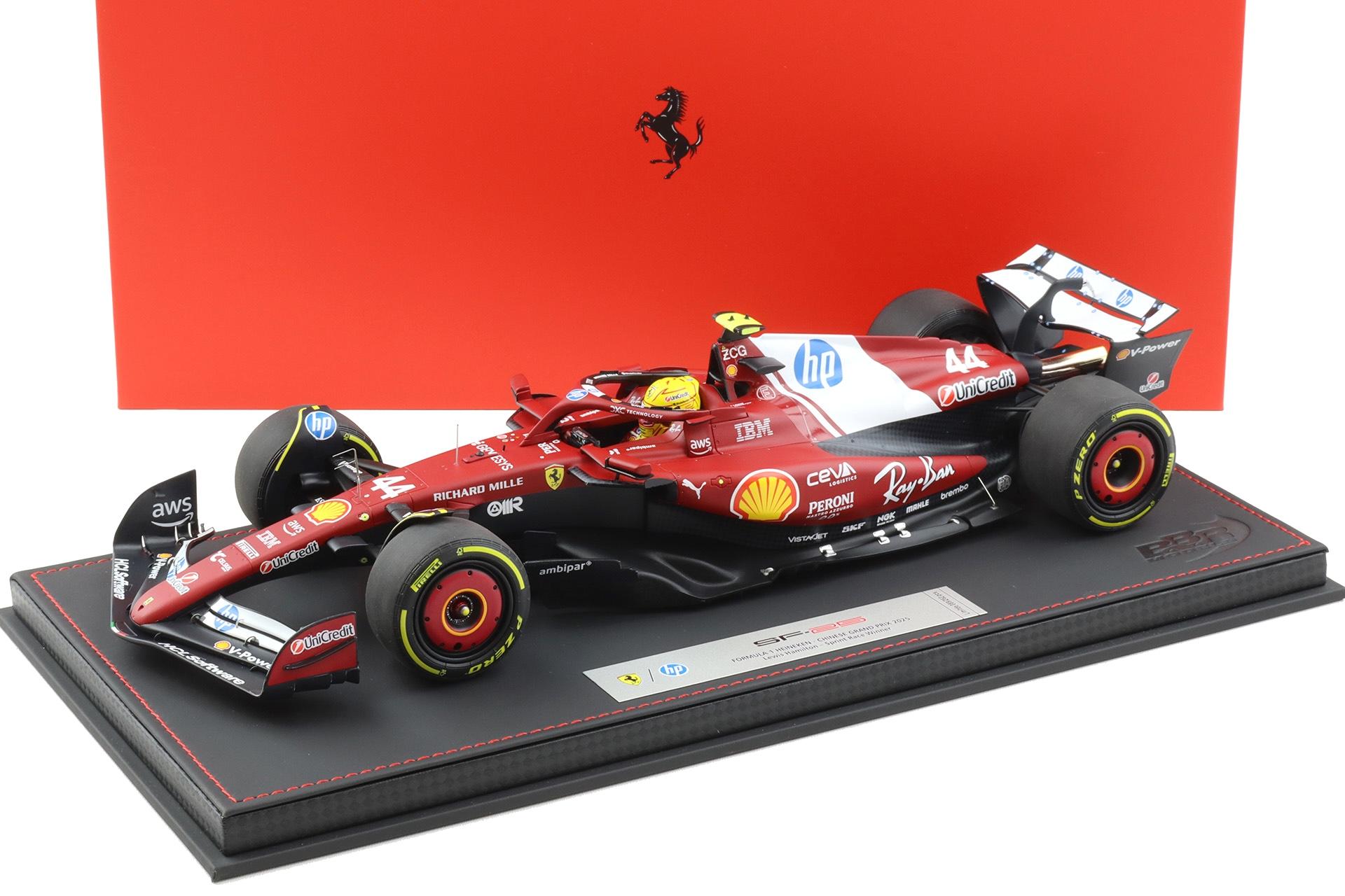 1:18 BBR Ferrari SF-25 F1 Chinese Grand Prix 2025 Hamilton #44 Winner - Limited 262 pcs
