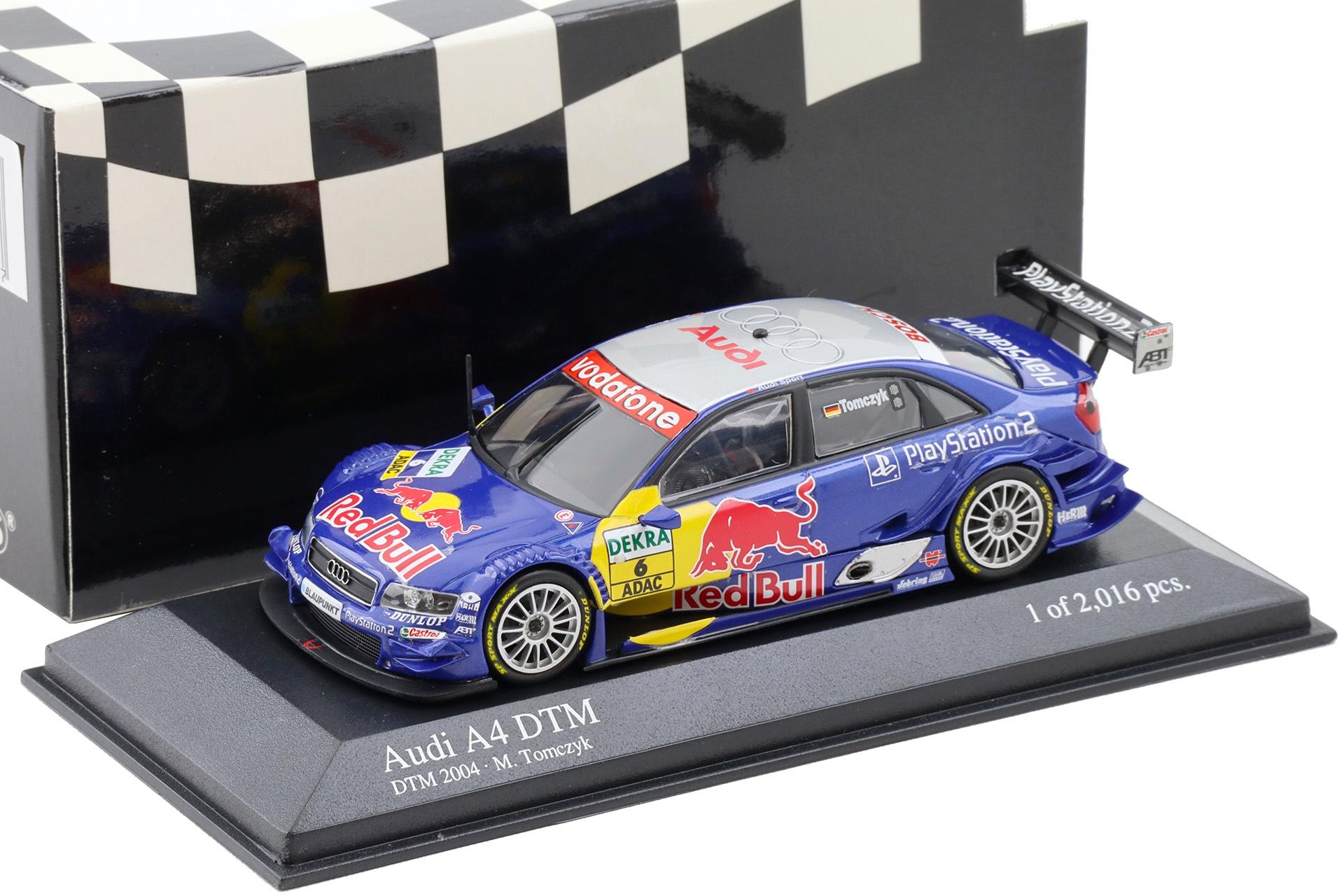 1:43 Minichamps Audi A4 DTM 2004 Audi Sport Team Abt #6 Tomczyk Red Bull