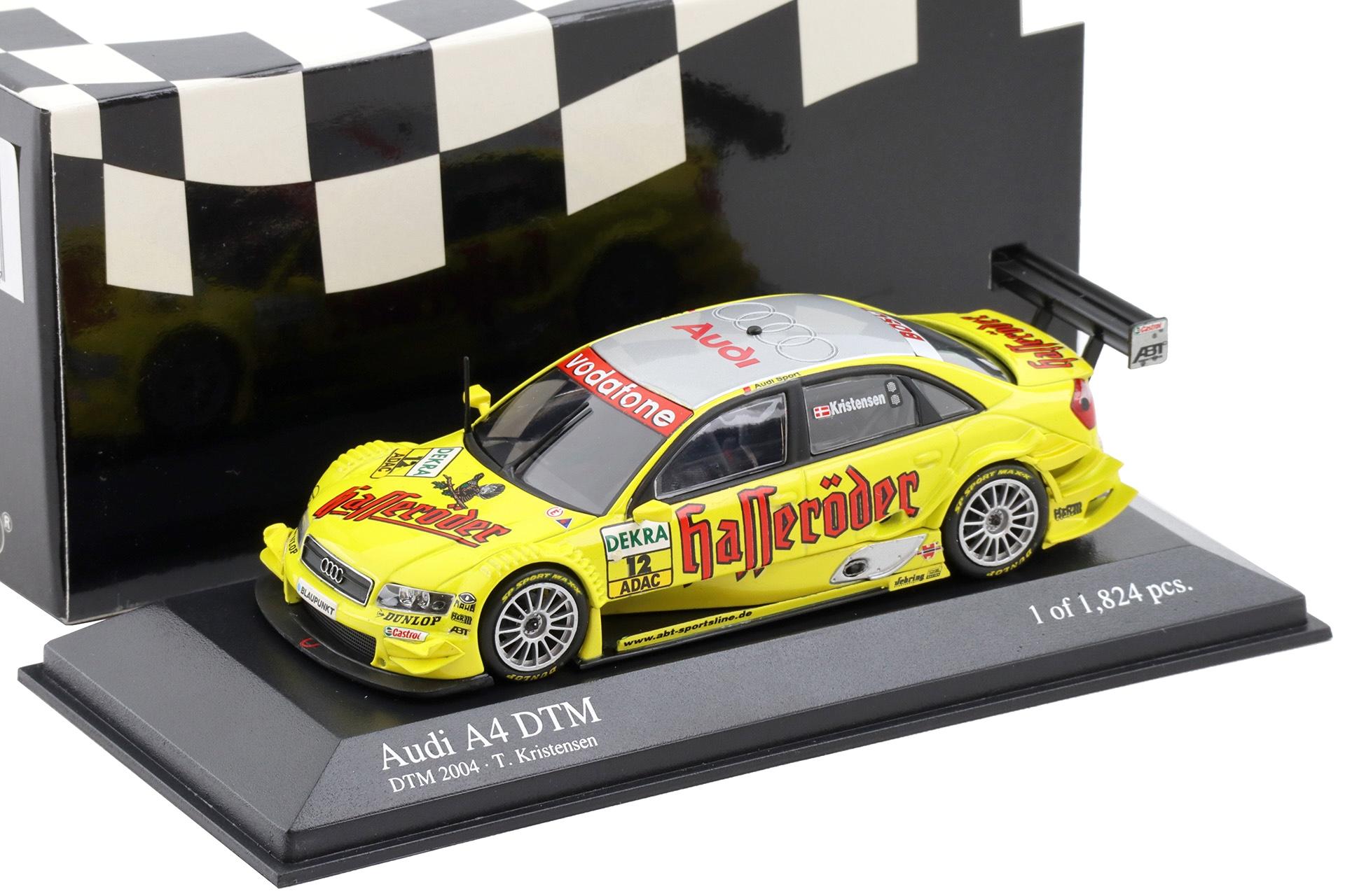 1:43 Minichamps Audi A4 DTM 2004 Audi Sport Team ABT #12 Kristensen Hasseröder