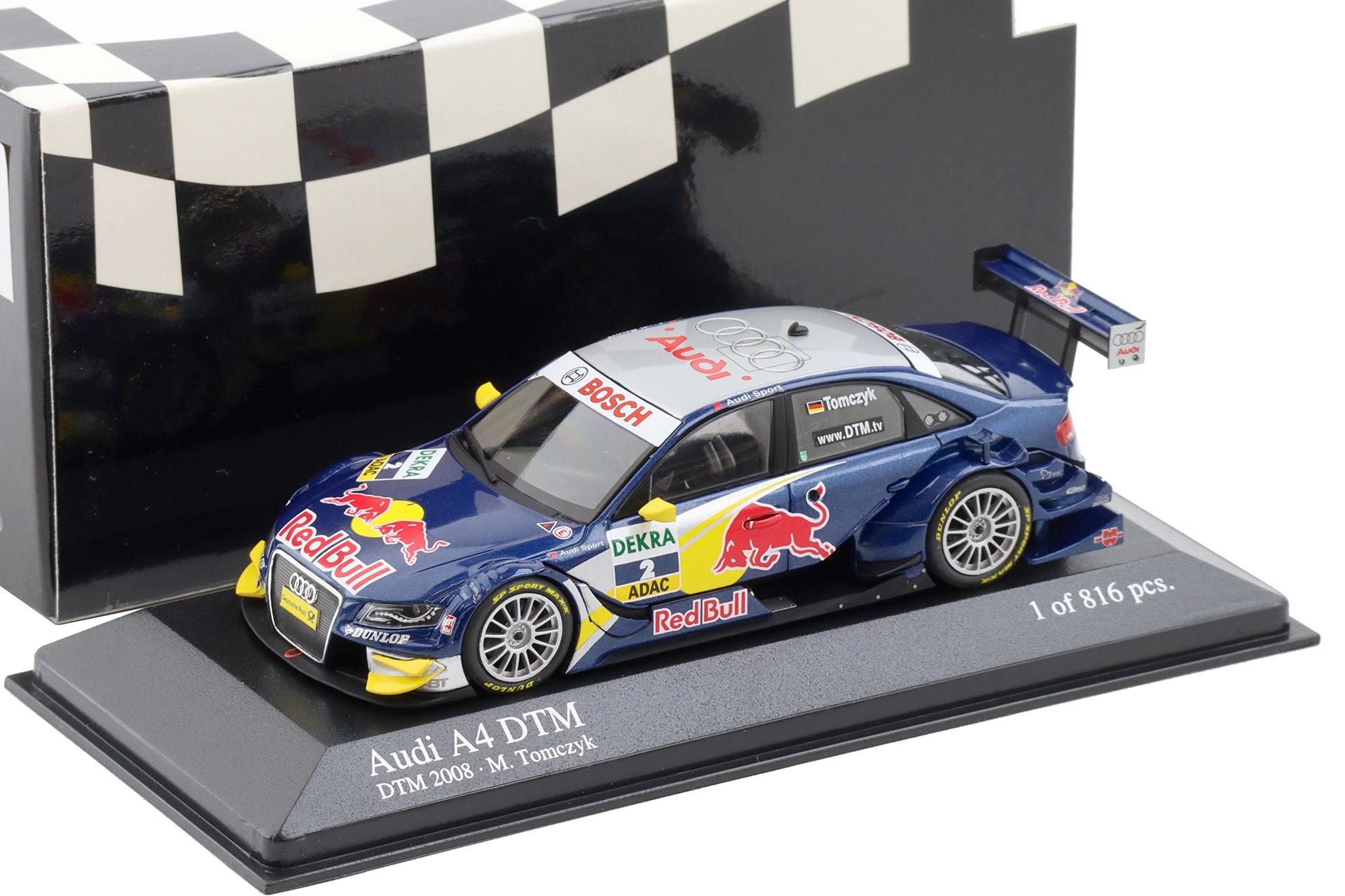 1:43 Minichamps Audi A4 DTM 2008 Audi Sport Team Abt #2 Tomczyk Red Bull