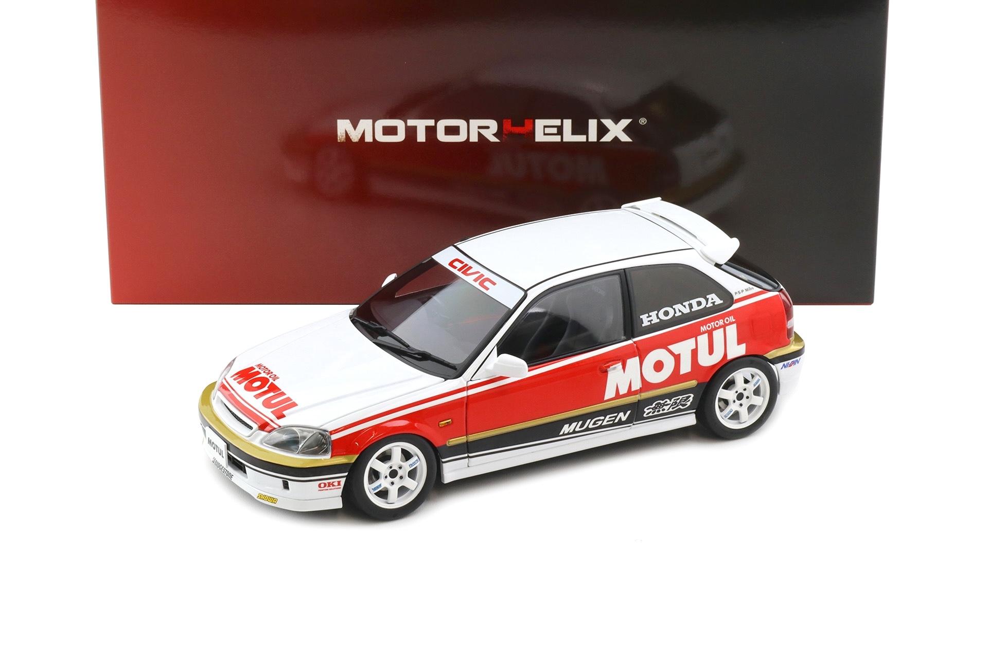 1:18 Motorhelix Honda Civic Type R EK9 MOTUL Livery white/ red M85012