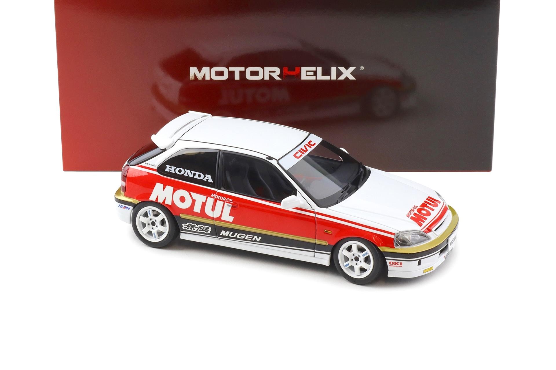 1:18 Motorhelix Honda Civic Type R EK9 MOTUL Livery white/ red M85012
