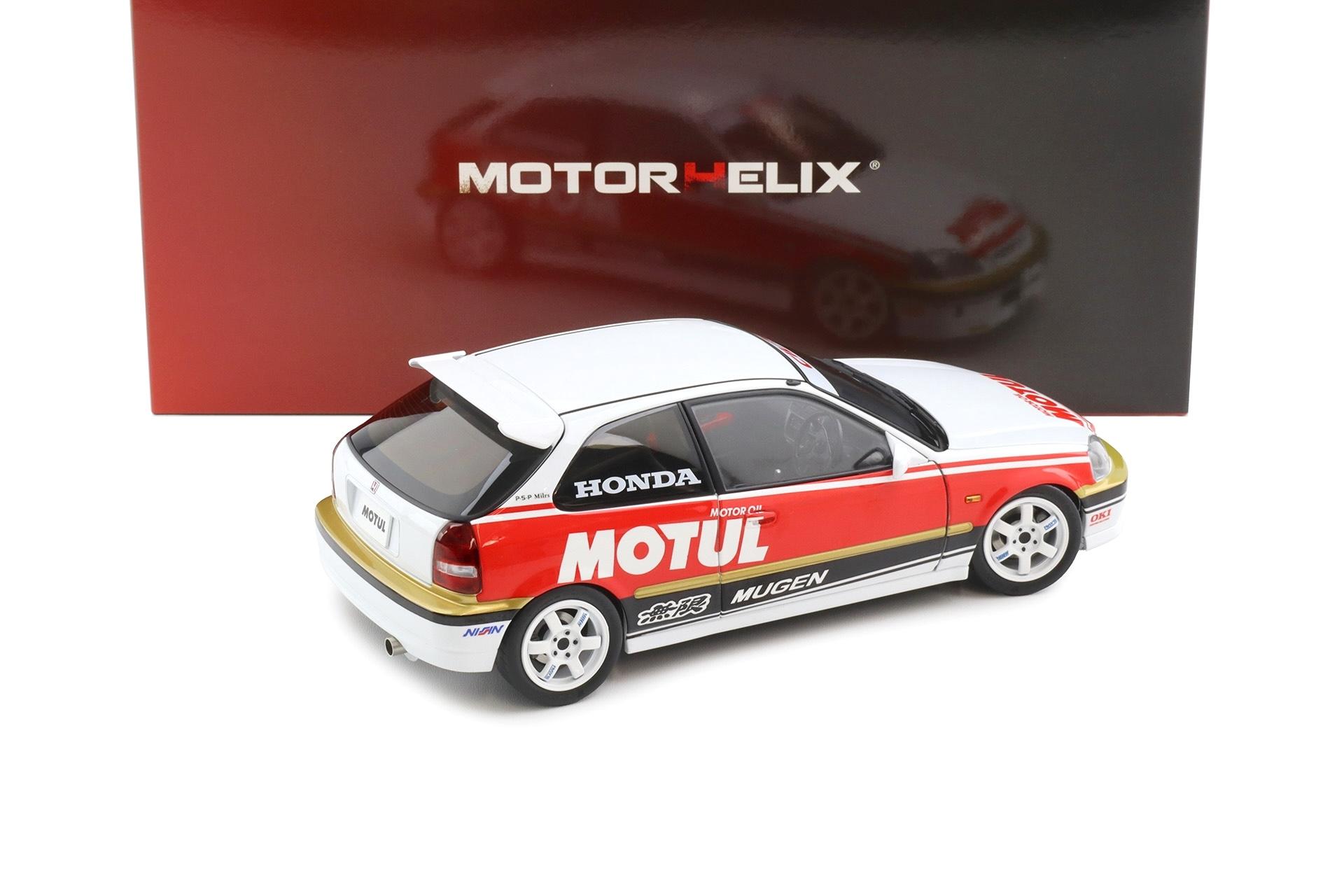 1:18 Motorhelix Honda Civic Type R EK9 MOTUL Livery white/ red M85012