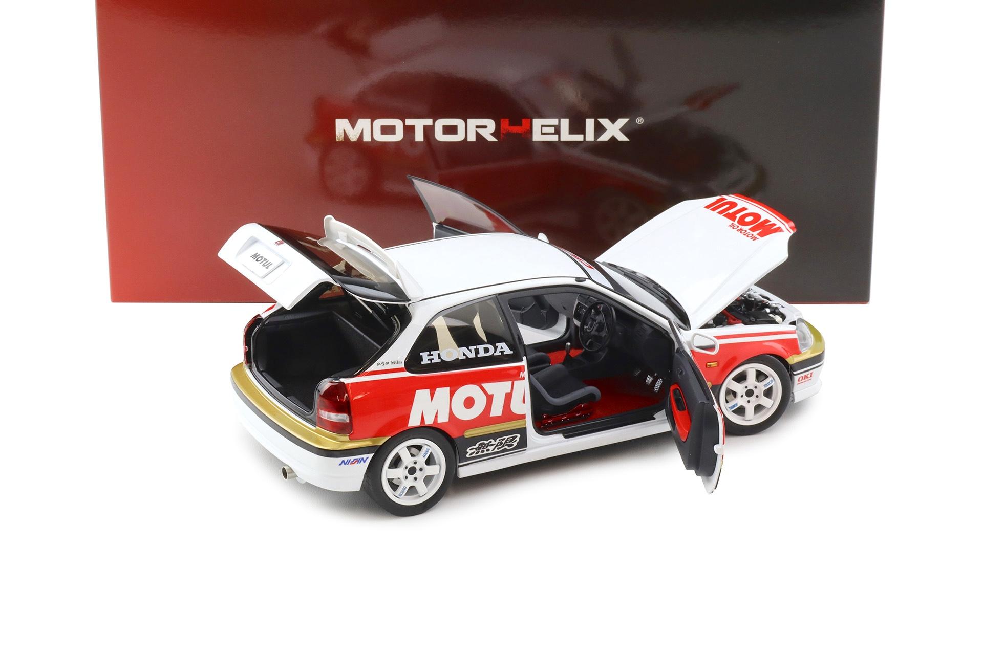 1:18 Motorhelix Honda Civic Type R EK9 MOTUL Livery white/ red M85012