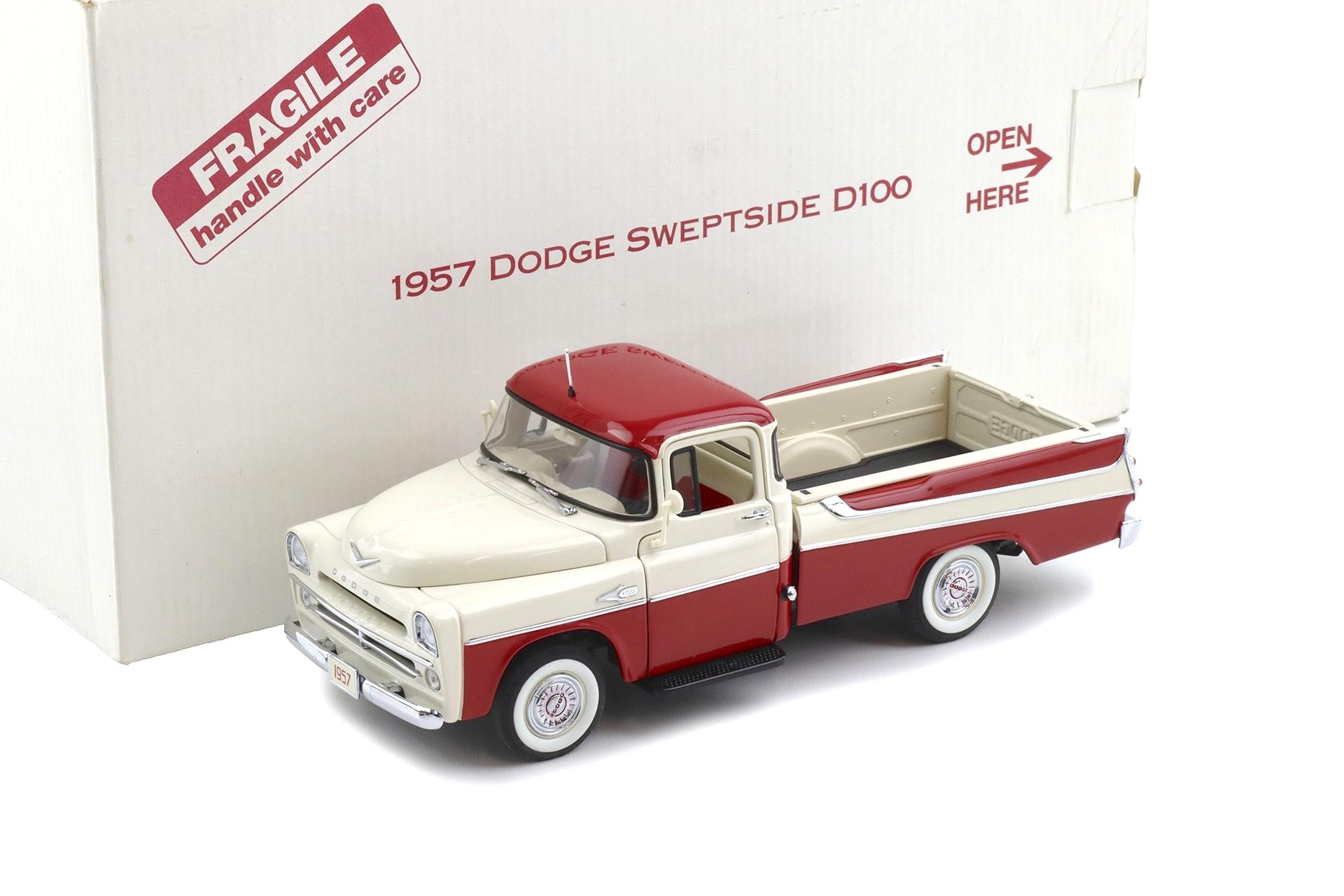 ID 111024 orig.jpg 1:24 Danbury Mint 1957 Dodge Sweptline D100 Pickup red + Alaska white