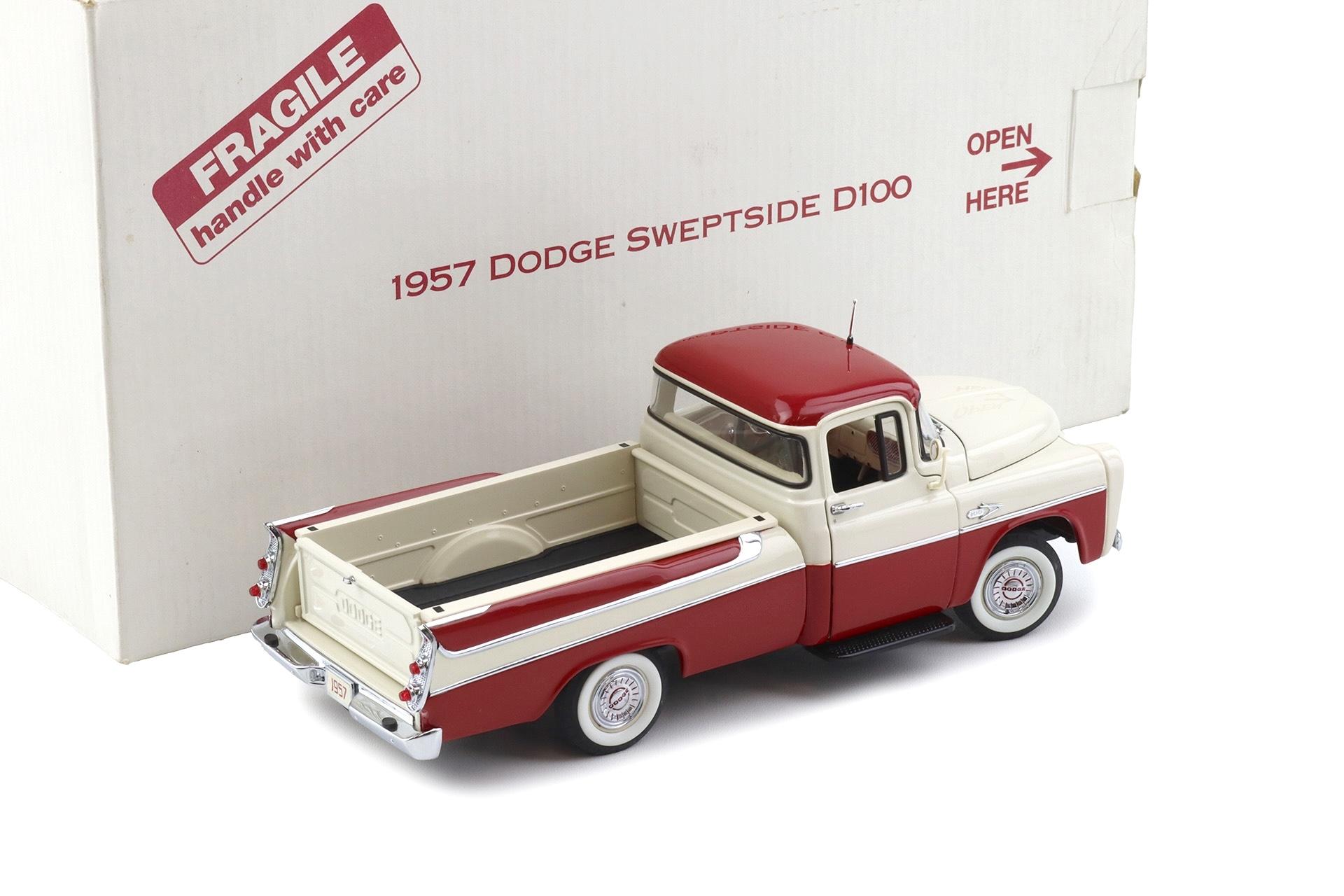 1:24 Danbury Mint 1957 Dodge Sweptline D100 Pickup red + Alaska white