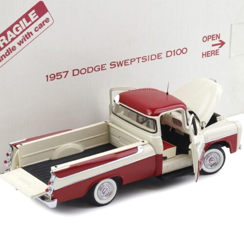 1:24 Danbury Mint 1957 Dodge Sweptline D100 Pickup red + Alaska white