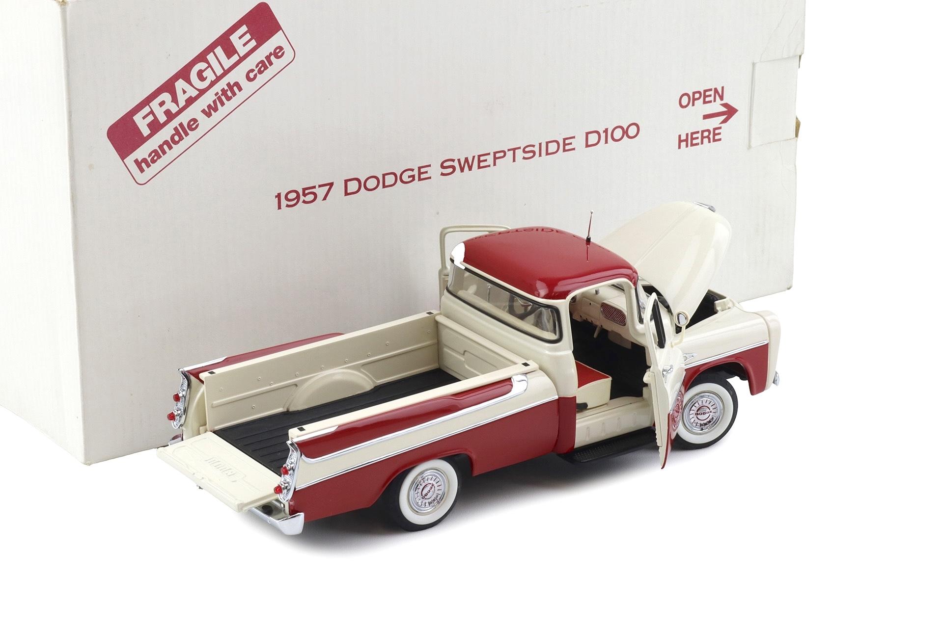 1:24 Danbury Mint 1957 Dodge Sweptline D100 Pickup red + Alaska white