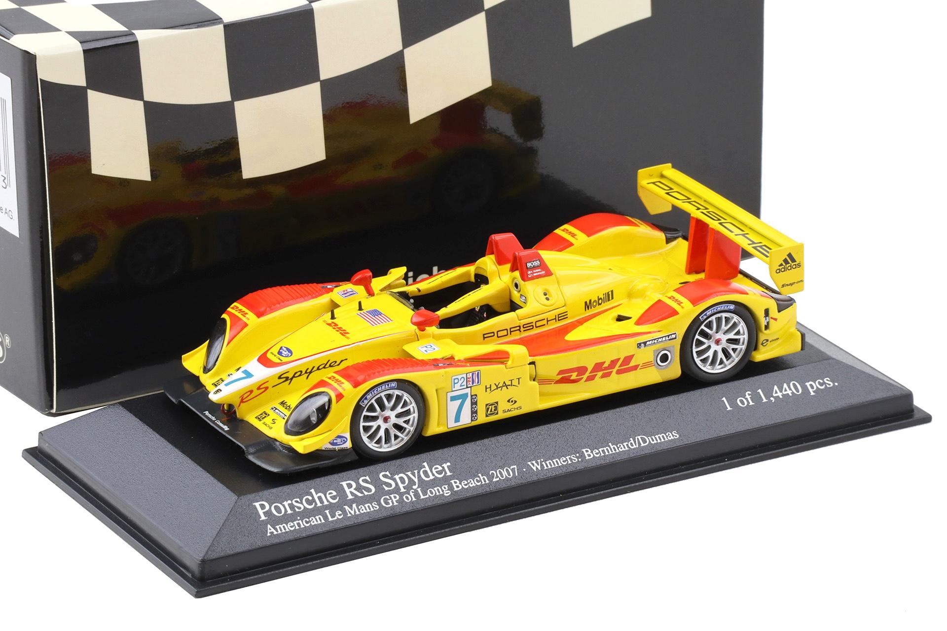 ID 111048 orig.jpg 1:43 Minichamps Porsche RS Spyder ALMS Long Beach ´07 Winners Dumas/ Bernhard #7