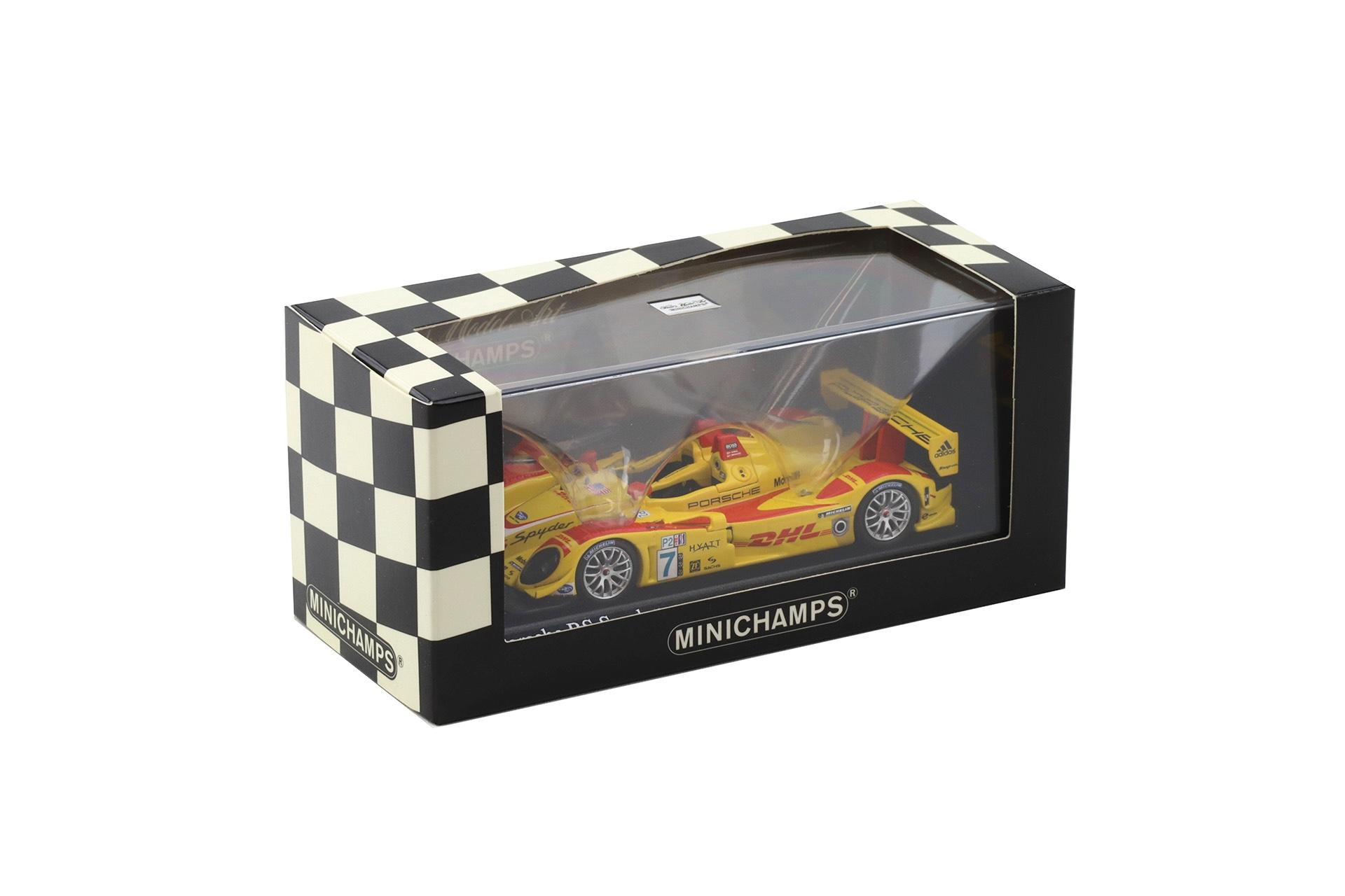 1:43 Minichamps Porsche RS Spyder ALMS Long Beach ´07 Winners Dumas/ Bernhard #7