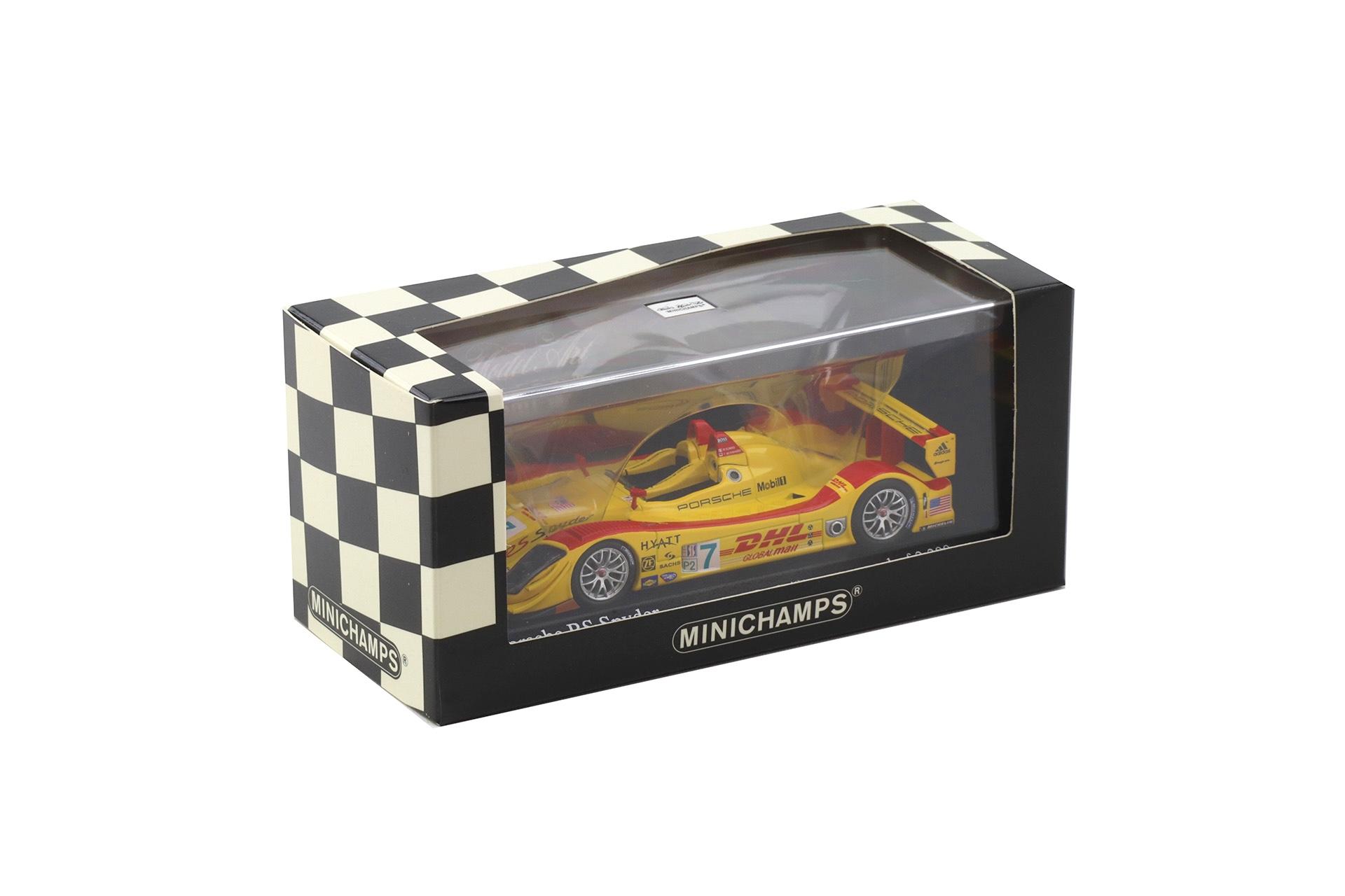 1:43 Minichamps Porsche RS Spyder Mid-Ohio ALMS 2006 Winners Dumas/Bernhard #7