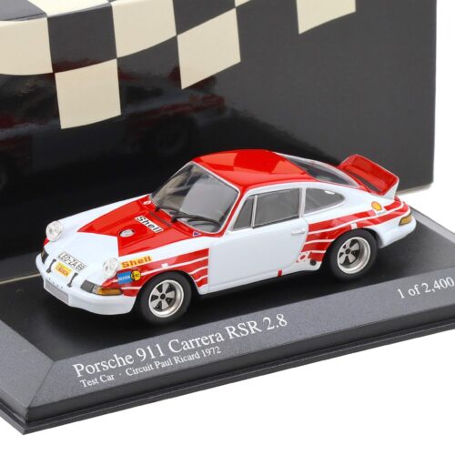 1:43 Minichamps Porsche 911 RSR 2.8 Test Car Paul Ricard 1972 red/ white