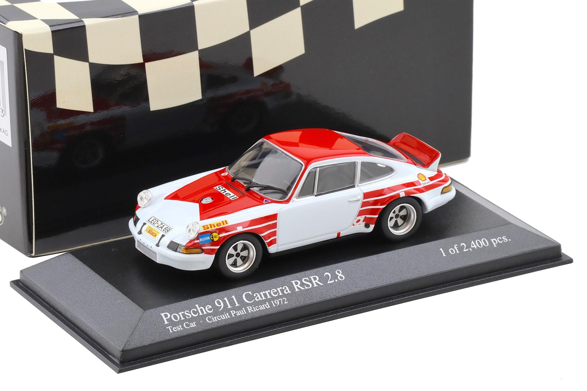 1:43 Minichamps Porsche 911 RSR 2.8 Test Car Paul Ricard 1972 red/ white