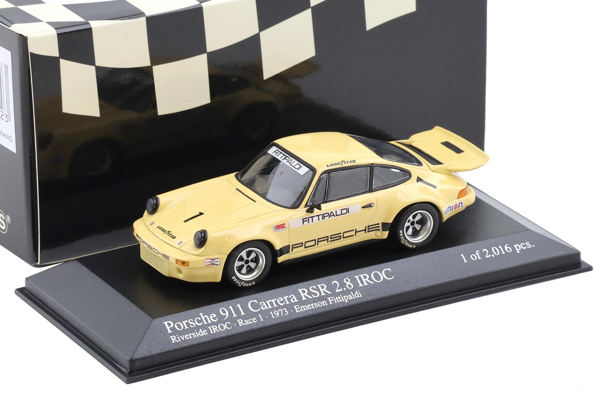 1:43 Minichamps Porsche 911 Carrera RSR 2.8 IROC Riverside 1973 #1 Fittipaldi
