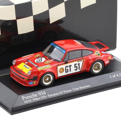 1:43 Minichamps Porsche 934 ADAC 300km 1976 European GT Winners #GT51 Hezemans