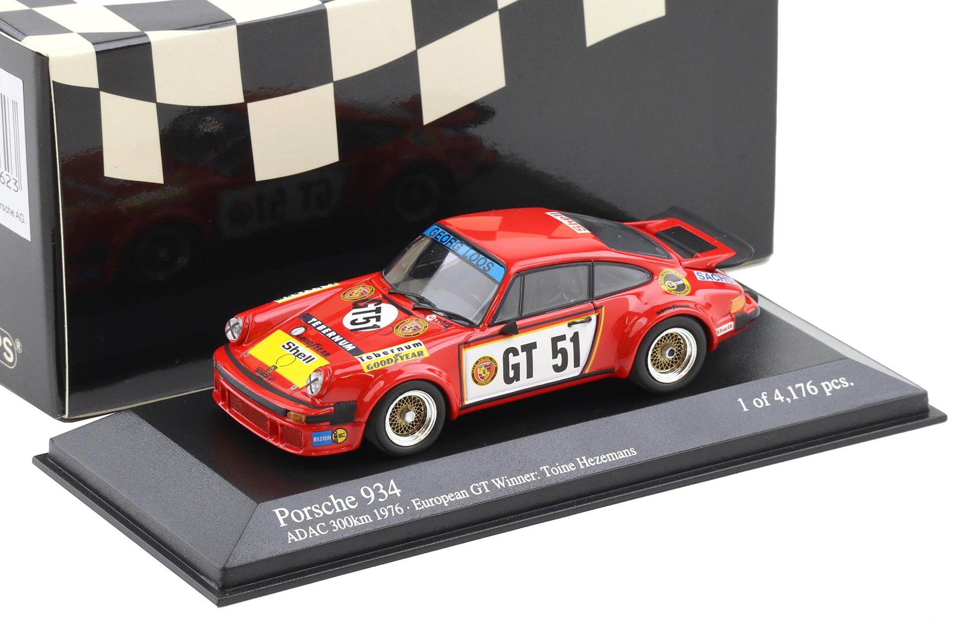 1:43 Minichamps Porsche 934 ADAC 300km 1976 European GT Winners #GT51 Hezemans