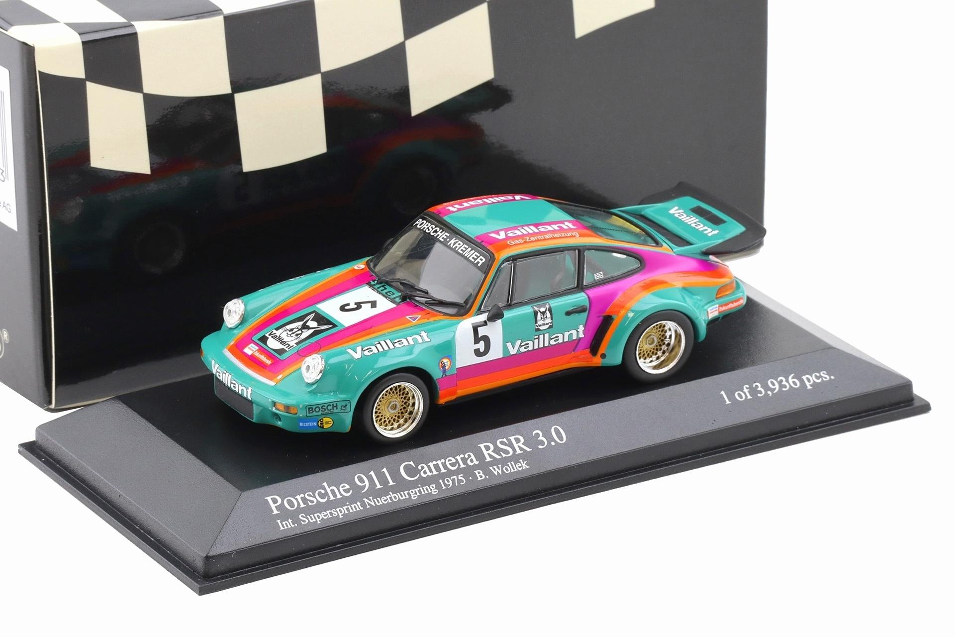 1:43 Minichamps Porsche 911 Carrera RSR 3.0 Int. Supersprint 1975 #5 B.Wollek