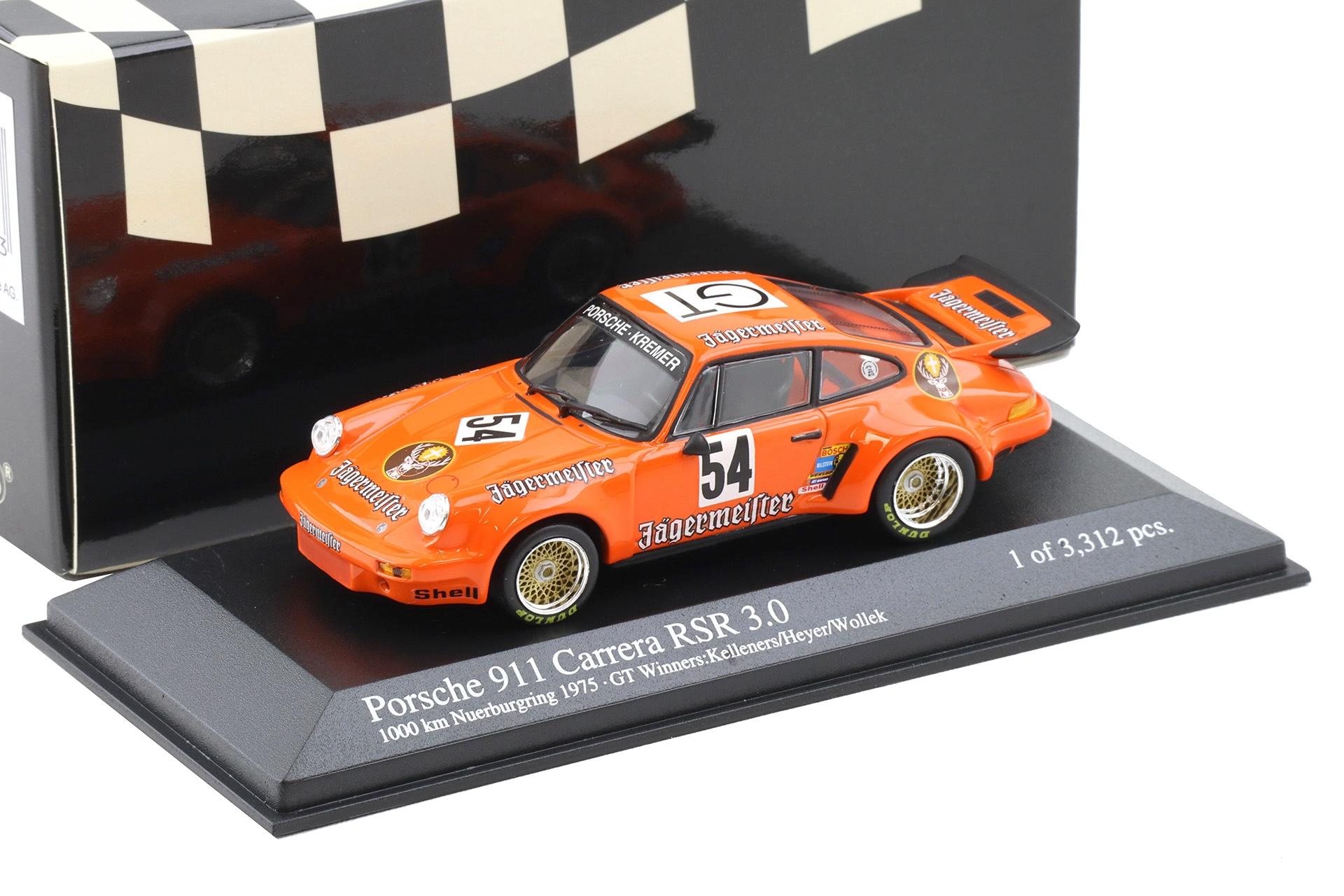 1:43 Minichamps Porsche 911 Carrera RSR 3.0 ADAC 1000km 1975 Jägermeister #54
