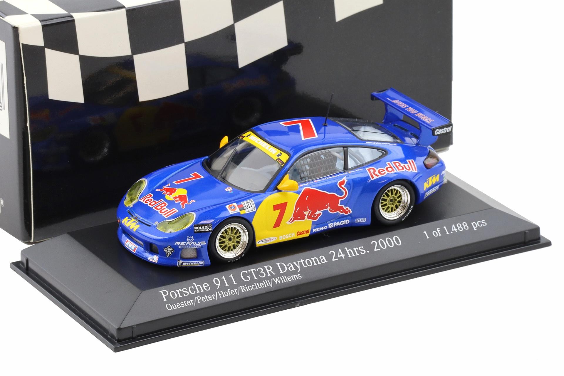 1:43 Minichamps Porsche 911 996 GT3 R Daytona 2000 #7 Red Bull Quester/ Peter