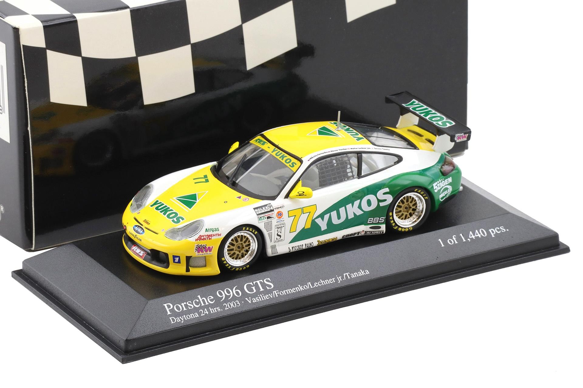 1:43 Minichamps Porsche 911 996 GTS Daytona 24h 2003 Vasiliev/ Formenko #77