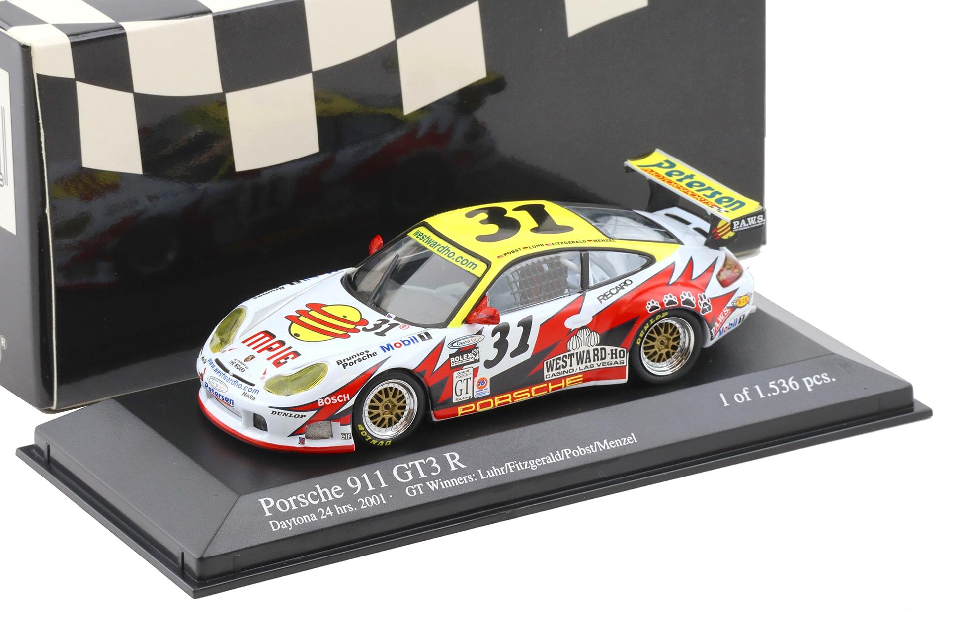 1:43 Minichamps Porsche 911 996 GT3 R Daytona 24h 2001 GT Winners Luhr/ Menzel #31