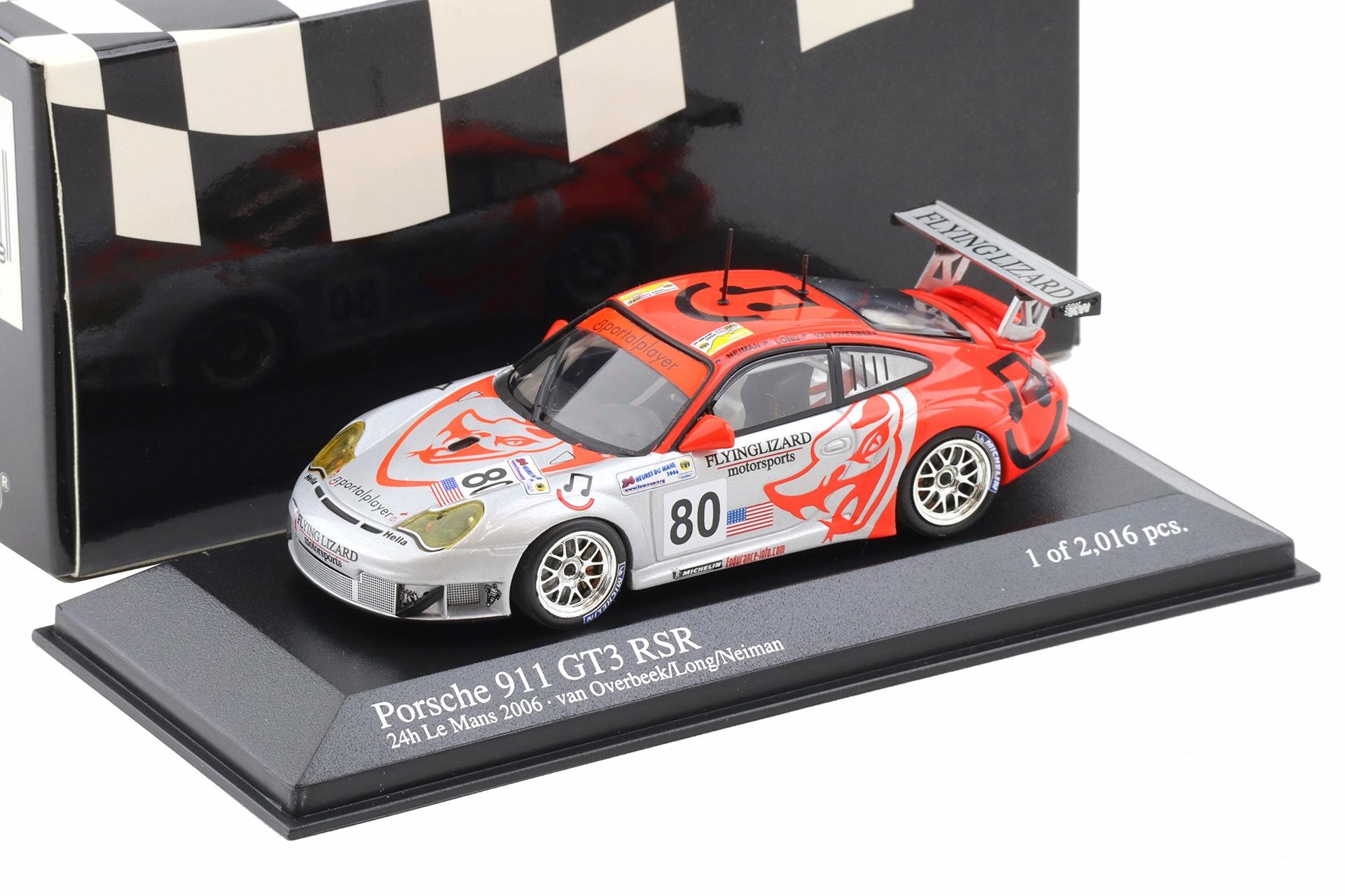 1:43 Minichamps Porsche 911 996 GT3 RSR 24h Le Mans 2006 Flying Lizard #80