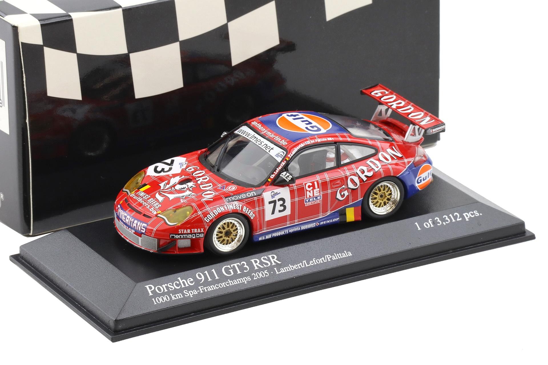 1:43 Minichamps Porsche 911 996 GT3 RSR Gordon Team 1000km SPA 2005 #73