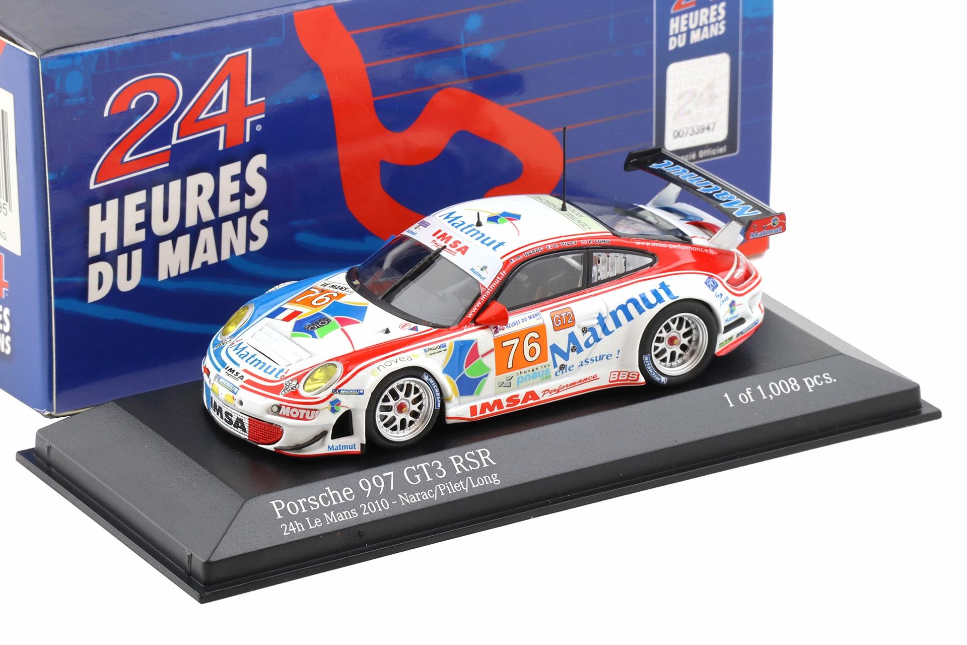 1:43 Minichamps Porsche 911 997 GT3 RSR 24h Le Mans 2010 #76 Narac/ Pilet/ Long