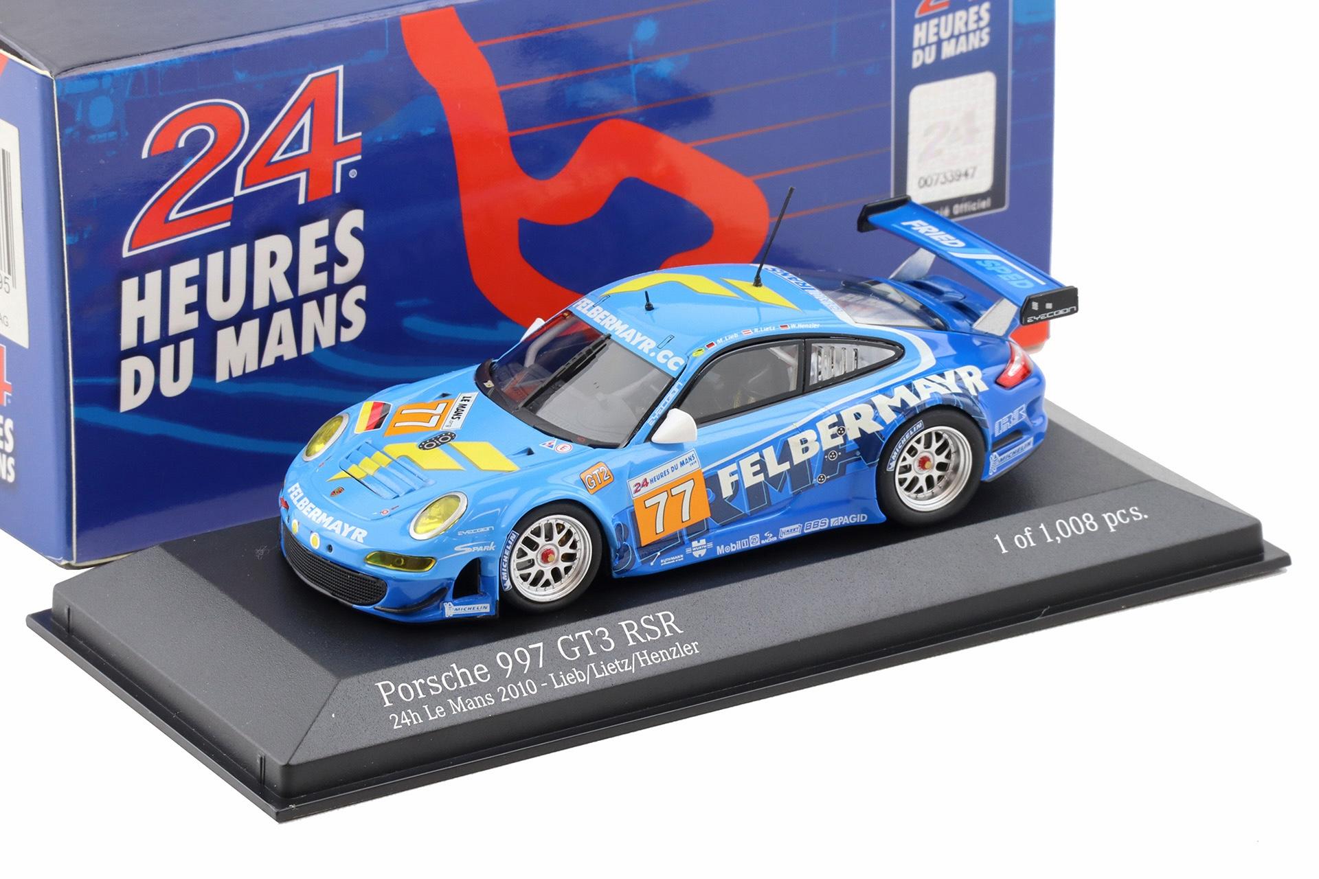 1:43 Minichamps Porsche 911 997 GT3 RSR 24h Le Mans 2010 #77 Lieb/ Lietz/ Henzler