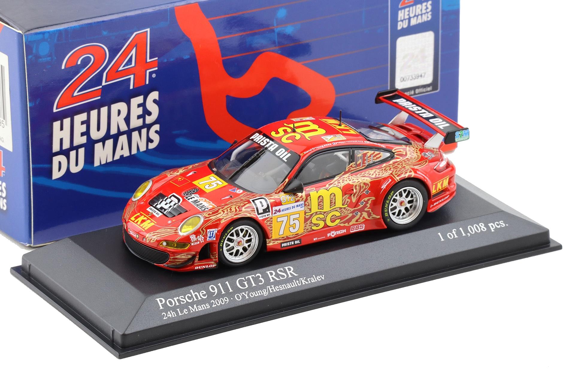 1:43 Minichamps Porsche 911 997 GT3 RSR 24h Le Mans 2009 #75 OÂ´Young/Hesnault