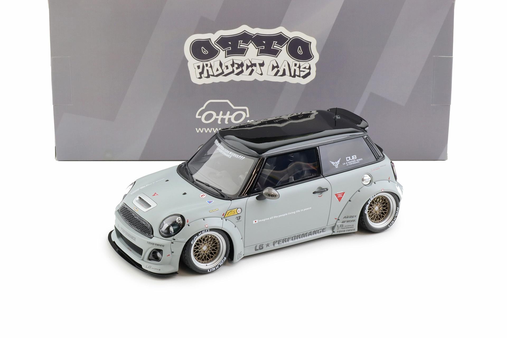 1:18 OTTO mobile OT1212 LB WORKS LB Nation Mini Cooper R56 2015 grey