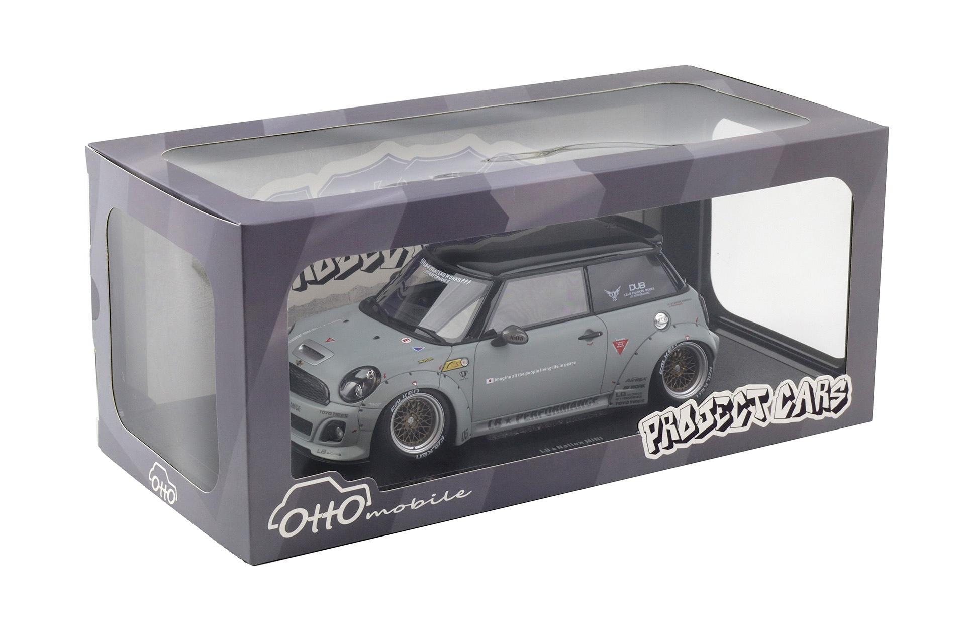 1:18 OTTO mobile OT1212 LB WORKS LB Nation Mini Cooper R56 2015 grey