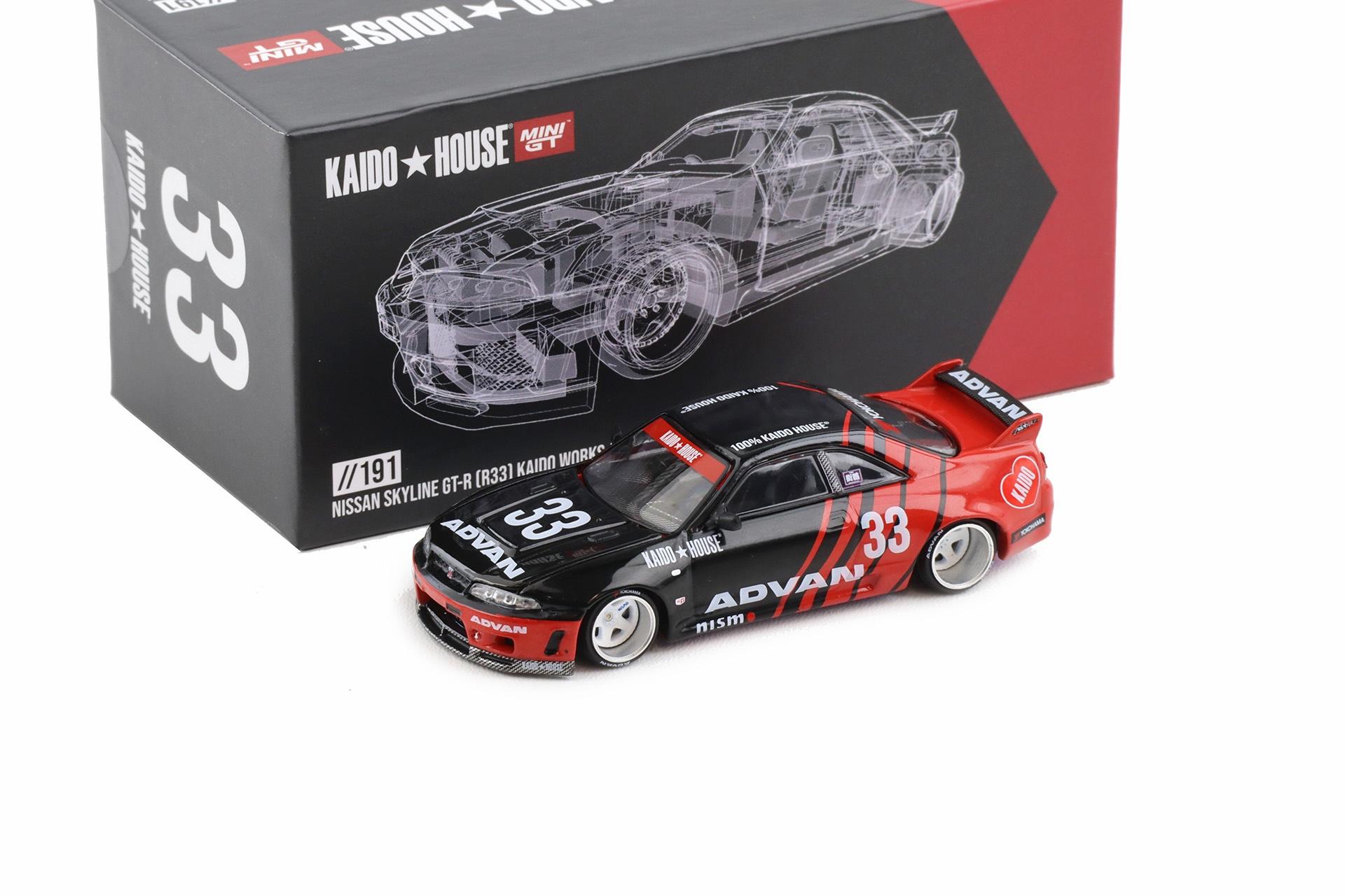 1:64 TSM Mini GT Kaido House Nissan Skylie GT-R (R33) Kaido Works ADVAN red