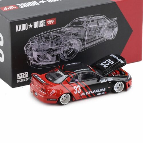 1:64 TSM Mini GT Kaido House Nissan Skylie GT-R (R33) Kaido Works ADVAN red