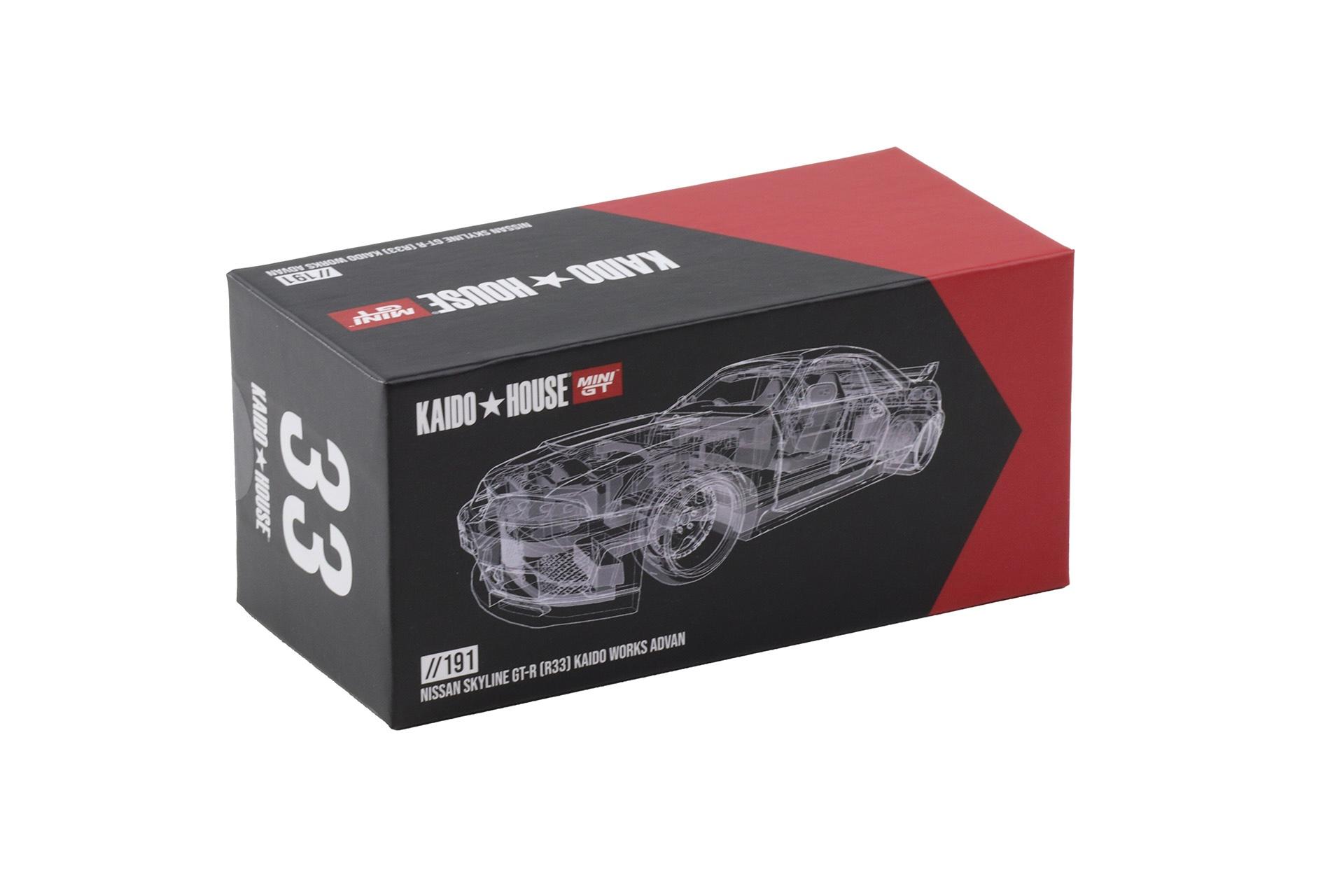1:64 TSM Mini GT Kaido House Nissan Skylie GT-R (R33) Kaido Works ADVAN red